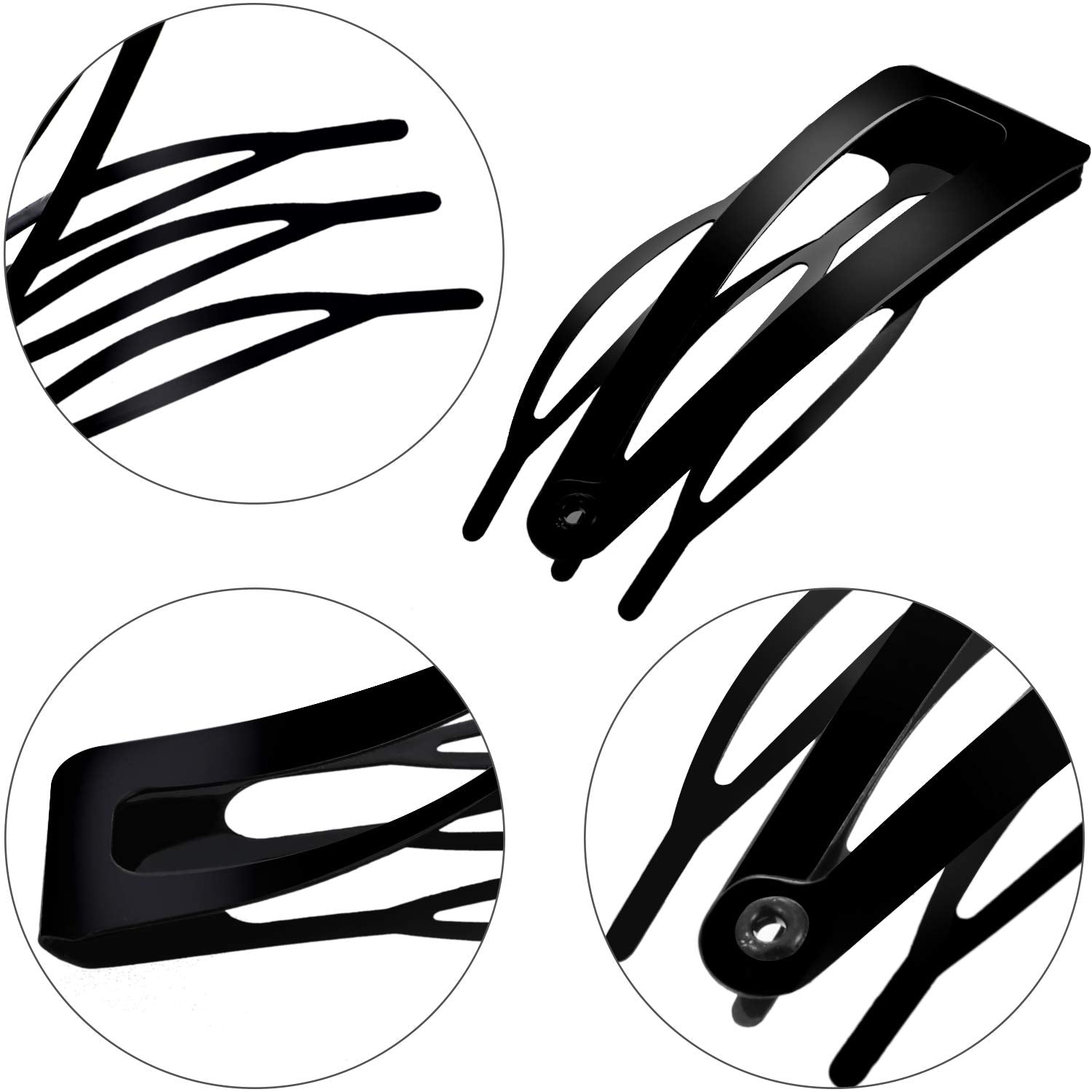 Chinco 24 Pcs Double Grip Hair Clips Metal Snap Hair Clips Women Hair Barrettes for Hair Making, Salon Supplies (Black,2 Inch)