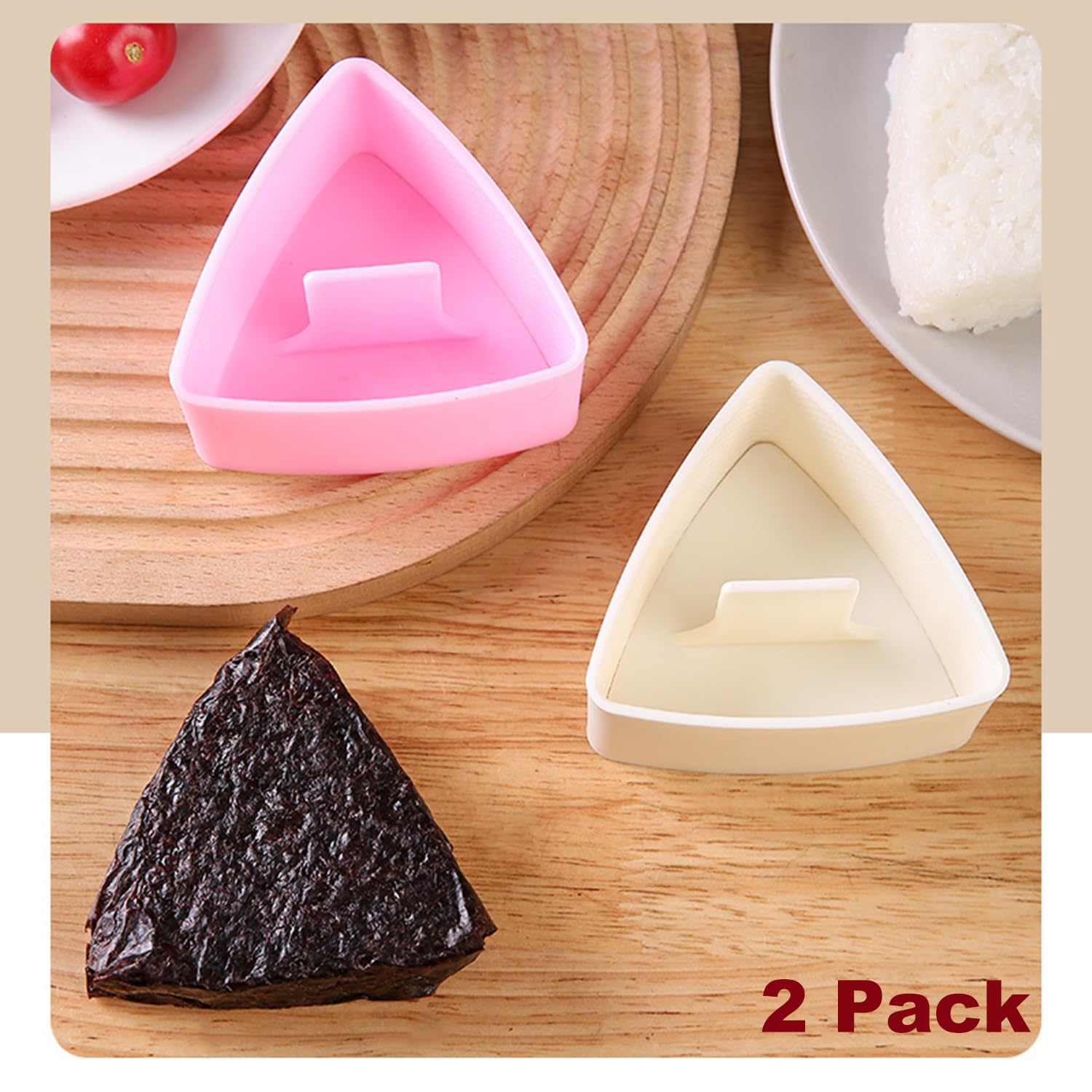 Onigiri Mold Triangle, 2 Pack Large Rice Ball Mold Sushi Makers, Japanese Rice Cooker for Bento