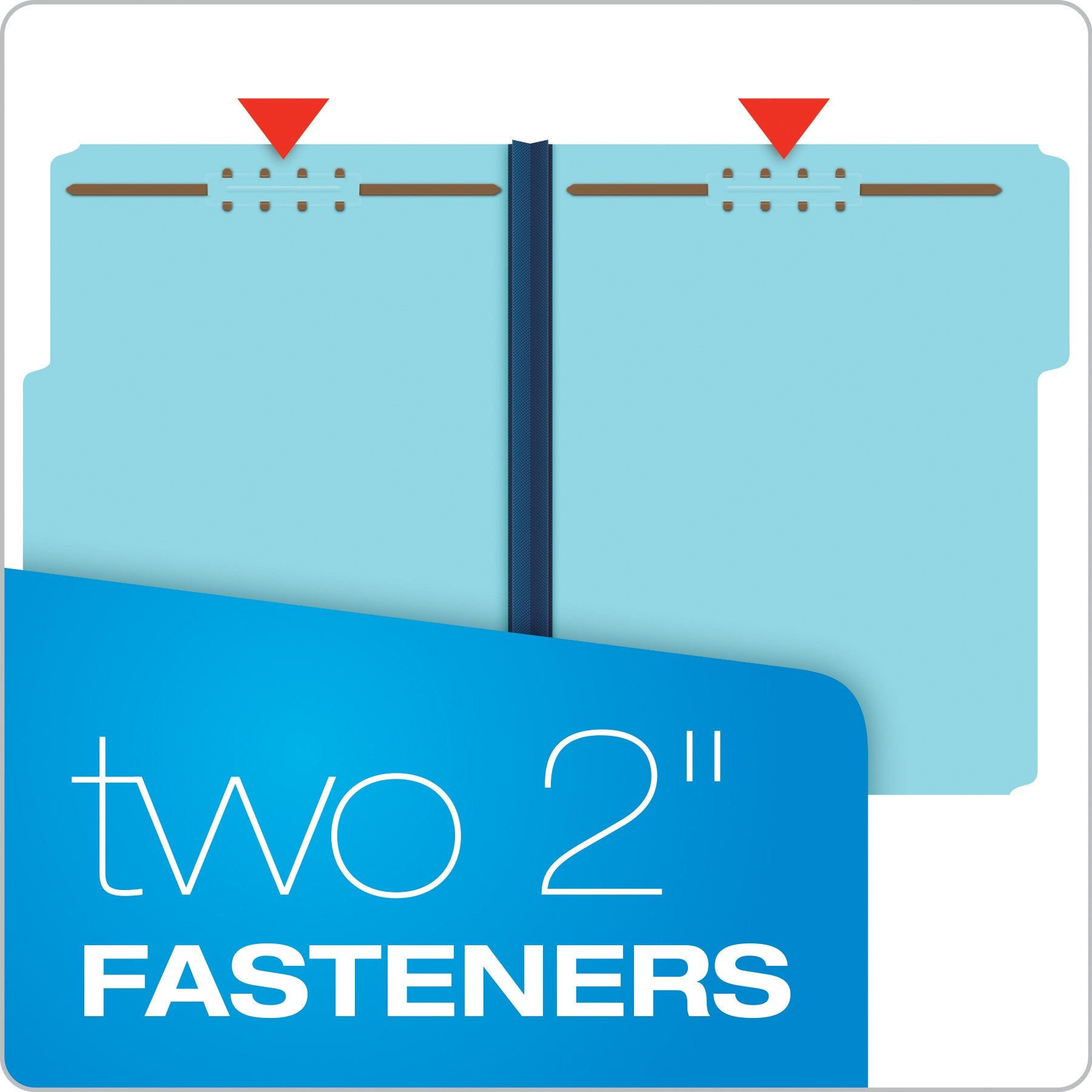 Pendaflex FP213 Pressboard Folders, 2 Fasteners, 1" Expansion, 1/3 Tab, Letter, Blue (Box of 25)