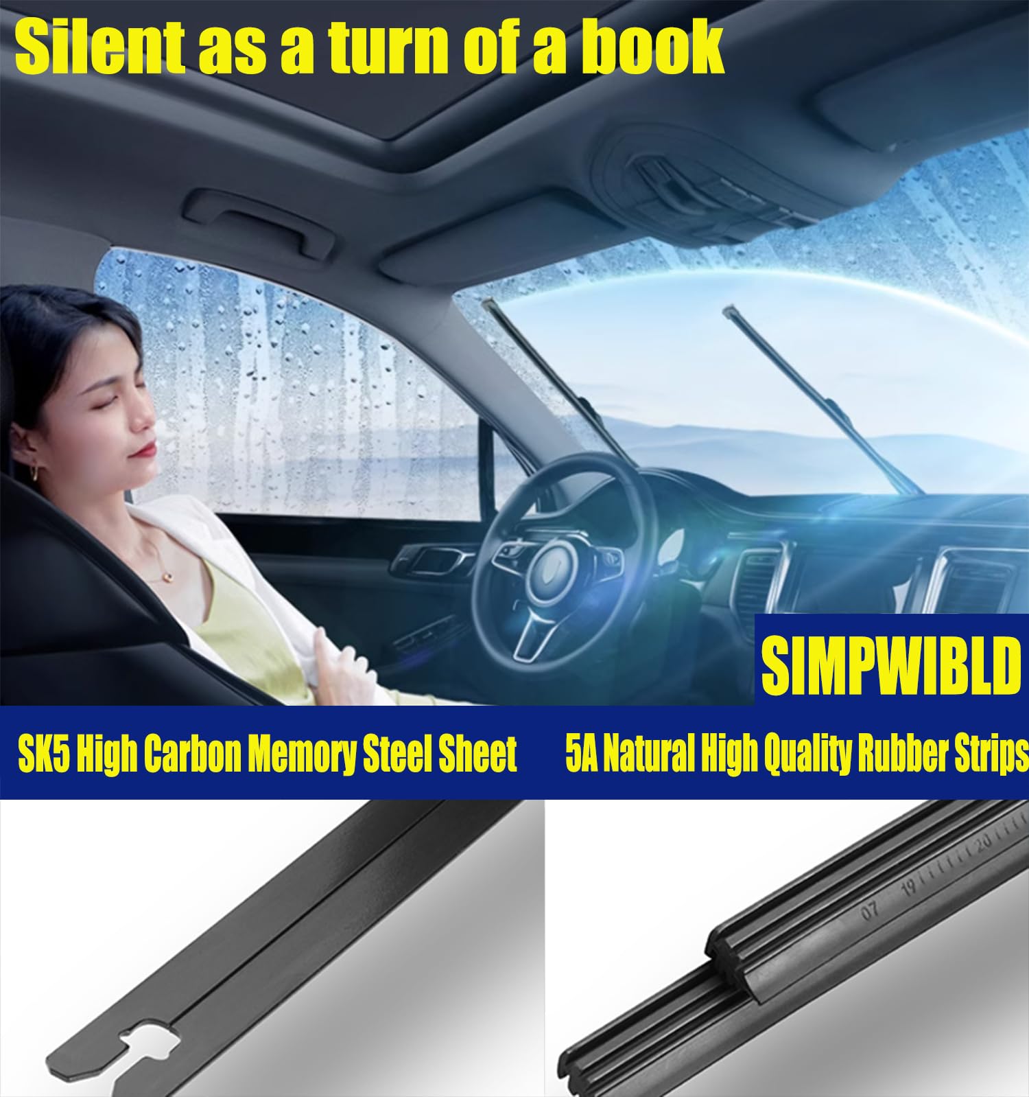 SIMPWIBLD 3 wipers Replacement for 2009-2020 Honda Fit Windshield Wiper Blades Original Equipment Replacement 28"+14"+14" (Set of 3) U/J HOOK