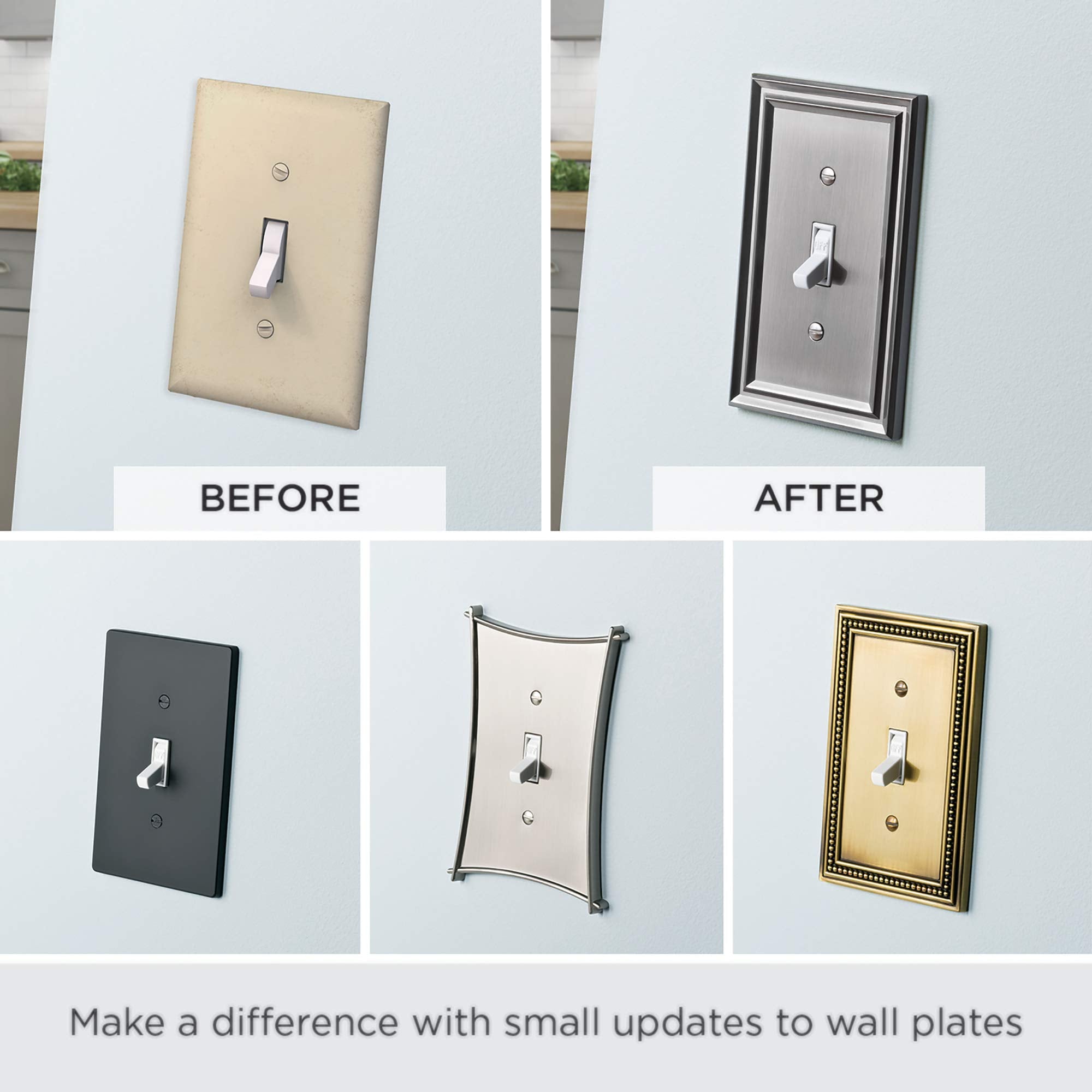 Franklin Brass Architectural (1-Pack) Decorative Light Switch Cover Matte Black 2-Gang Wall Plate Double Toggle Electrical Outlet Guard 64217
