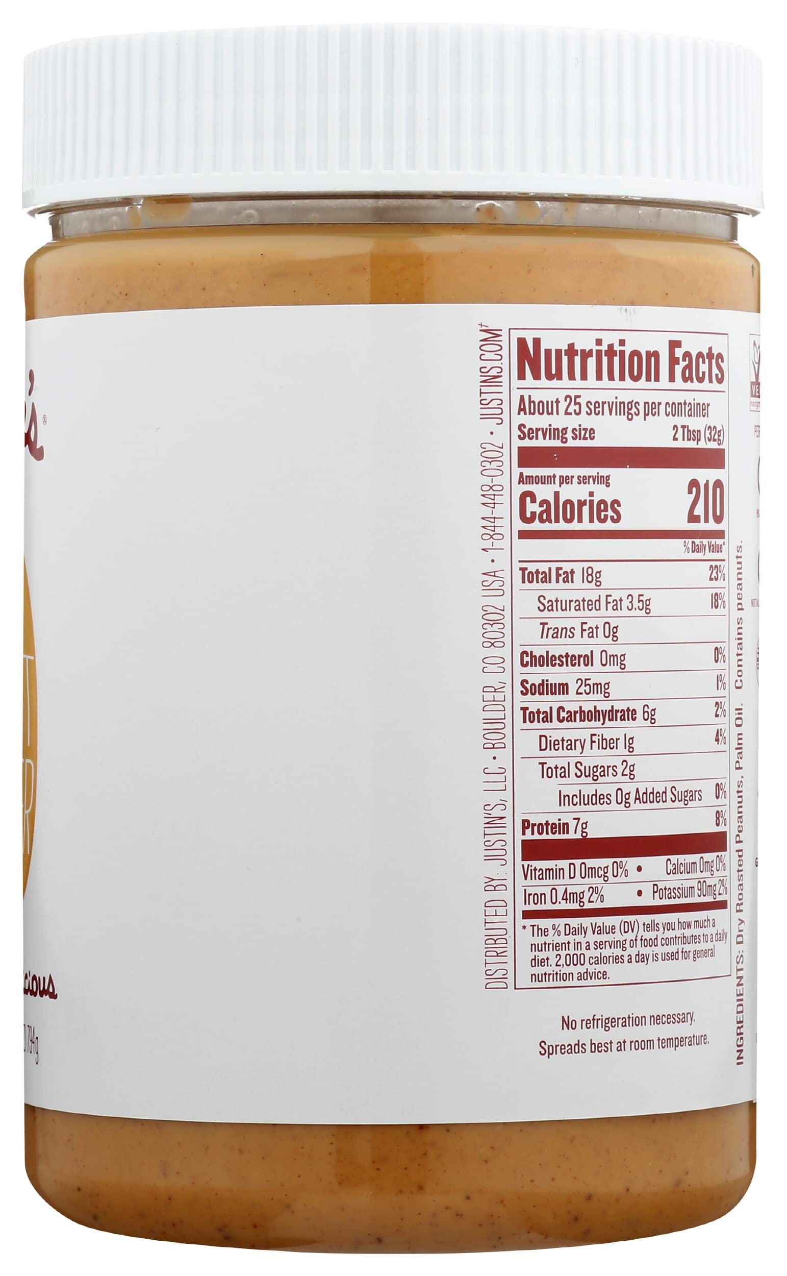 Justin's NUT Butter, PNUT BTR, Classic, Size 28 OZ - No Artificial Ingredients Gluten Free Kosher,1.75 Pound (Pack of 1)