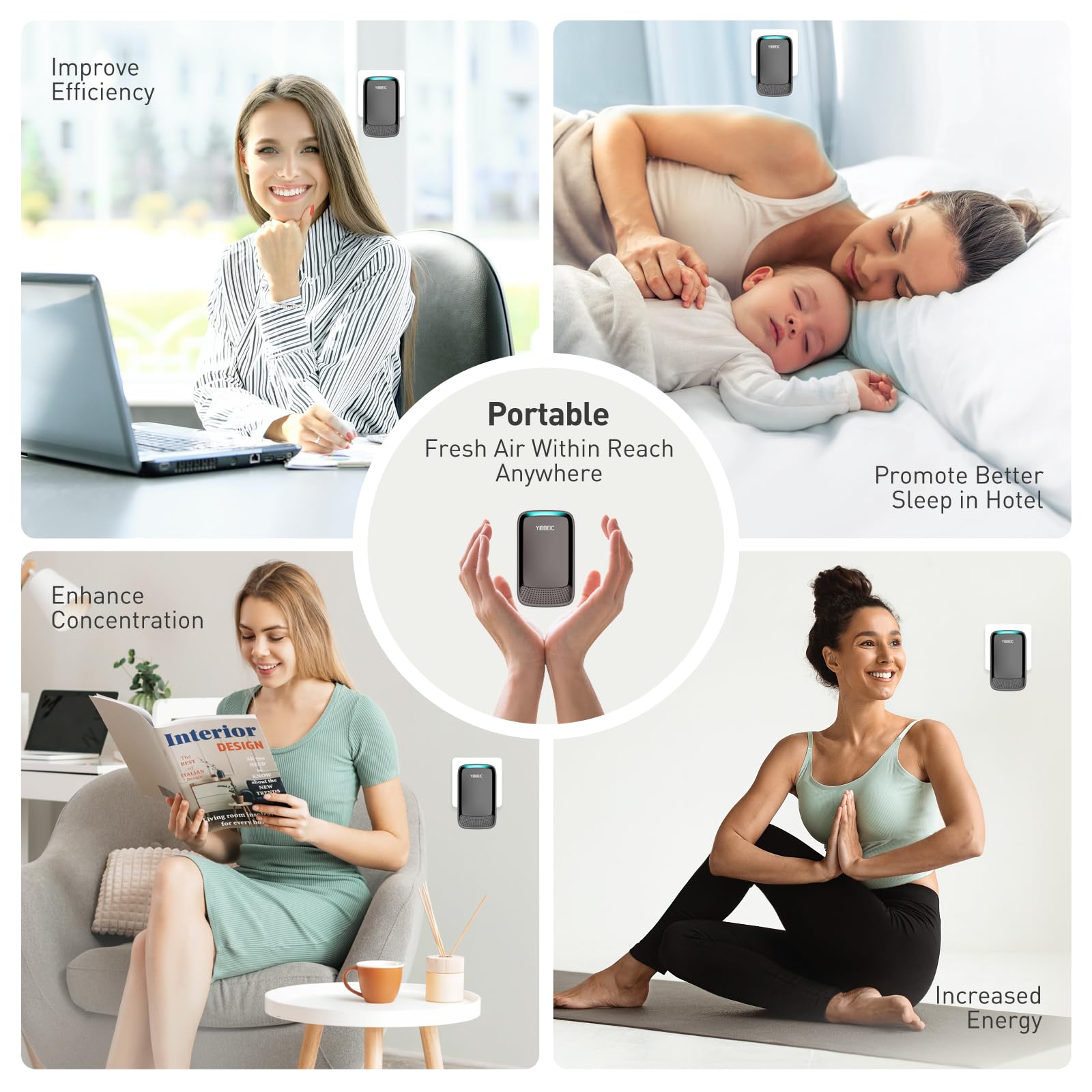Air Purifier Plug In 4 Pack,Air Ionizer Purifier For Home Plug In,Portable Negative Ion Generator,Ionic Air Freshener For Pet Odor,Kitchen Odor,Dust,Smoke Smell