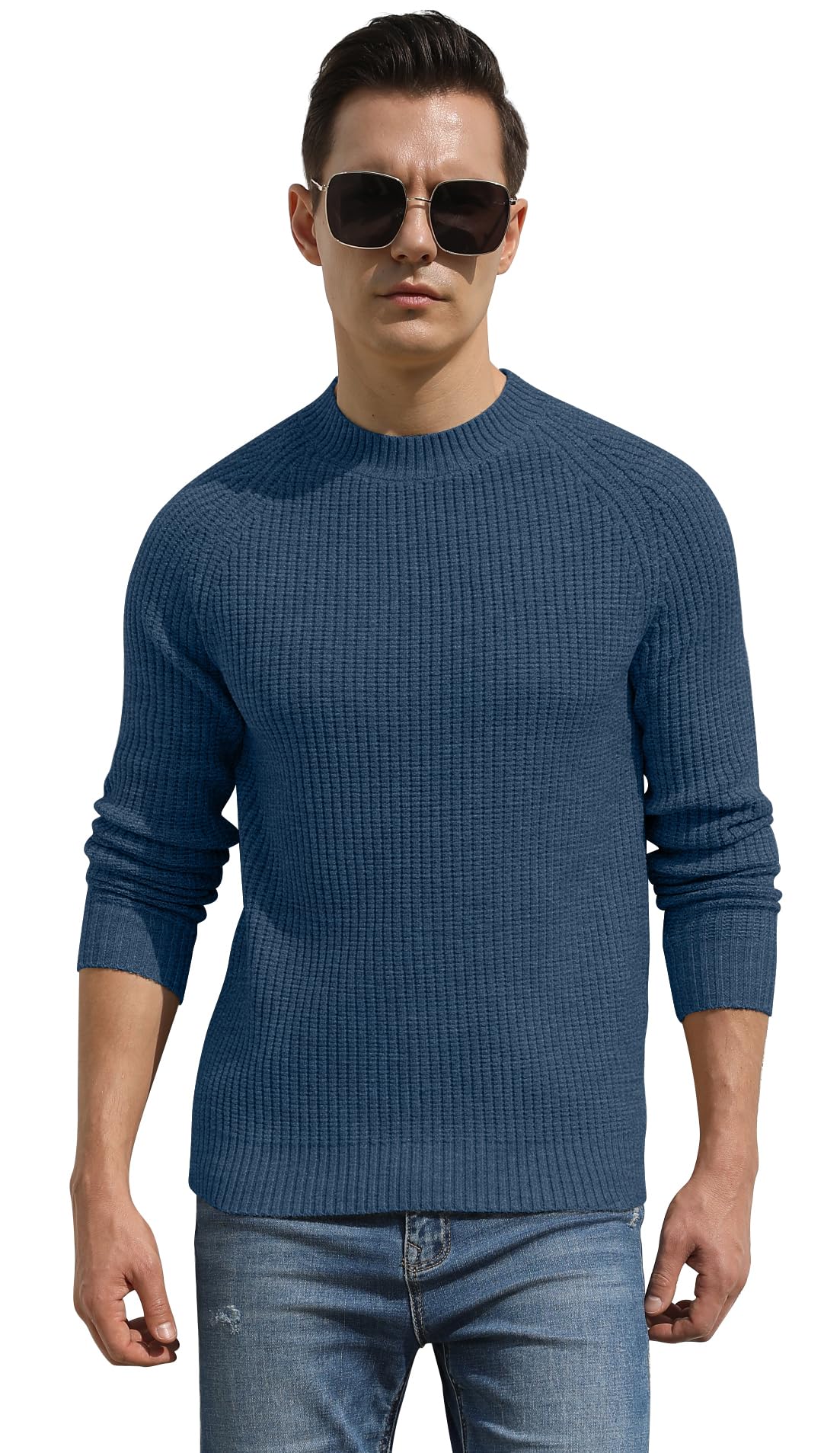 Sailwind Men's Crewneck Casual Sweater Structured Knit Soft Casual Pullover