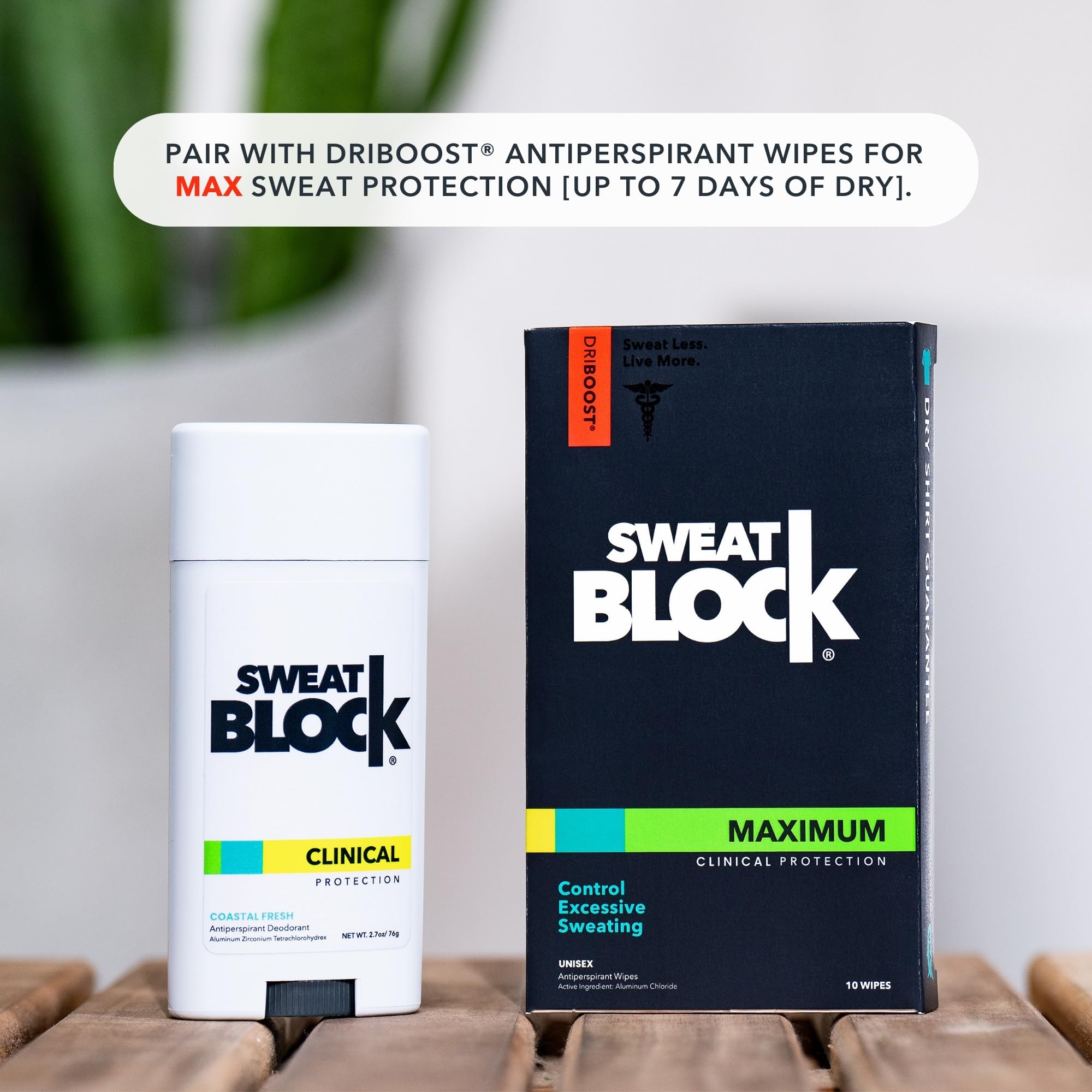 SweatBlock Clinical Strength Deodorant Antiperspirant for Women & Men - 48hr High Degree Sweat Block & Odor Control - Coastal Fresh Scent (2 Pack)