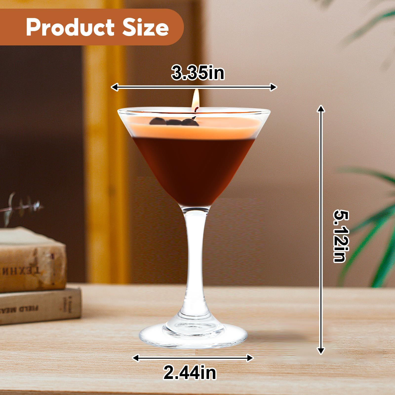 Espresso Martini Candle in Glass, Scentini Candle Espresso Martini Gifts for Women Men, Soy Wax Coffee Scented Candles for Home,Bedroom,Coffee Bar Scented for Christmas, Birthday,Valentine,Halloween