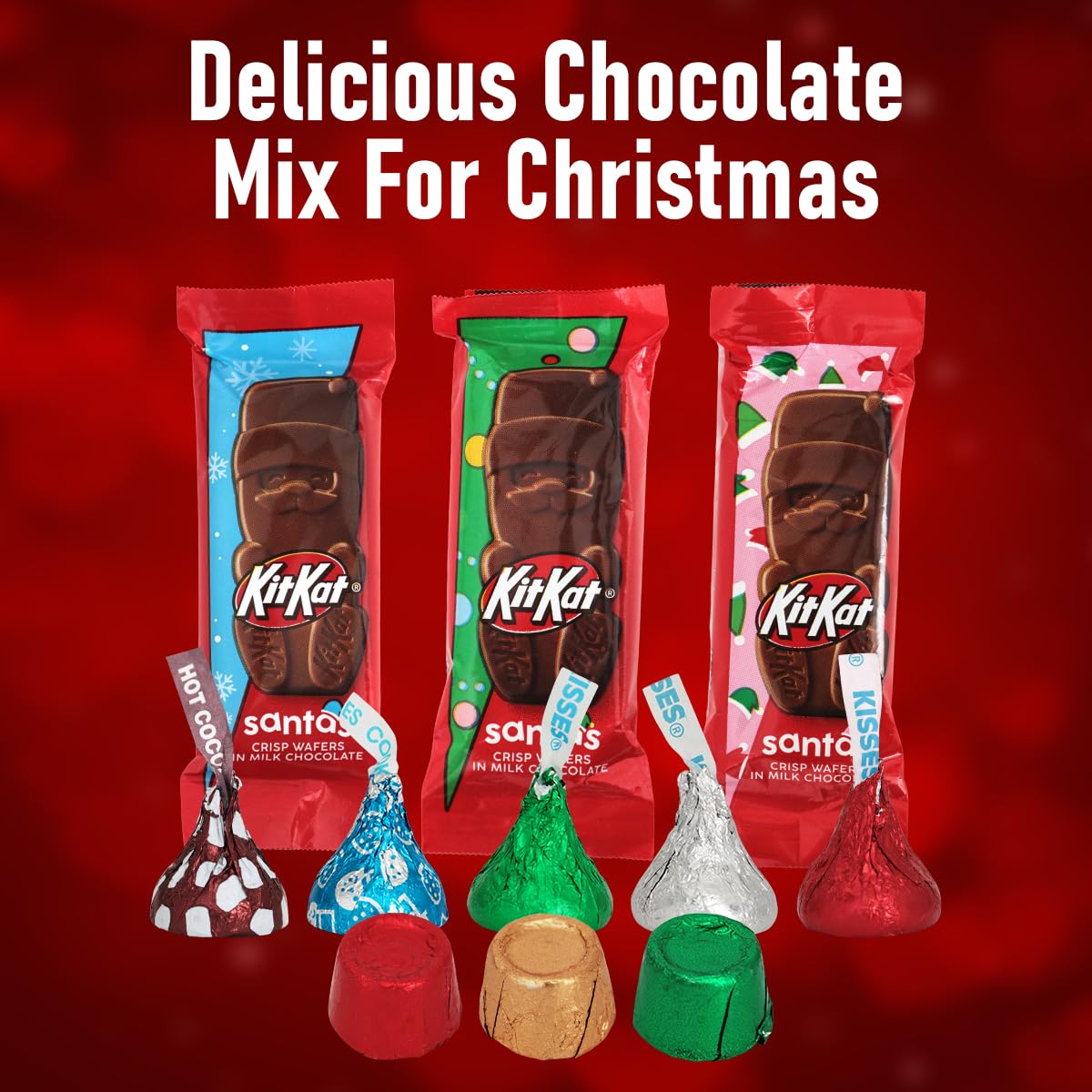 Christmas Chocolate Mix, 2lb Pack of Christmas Candy Individually Wrapped, Ideal Christmas Candy Bulk for Stocking Stuffers, Delicious Chocolate Variety Pack for Christmas Chocolate Gifts