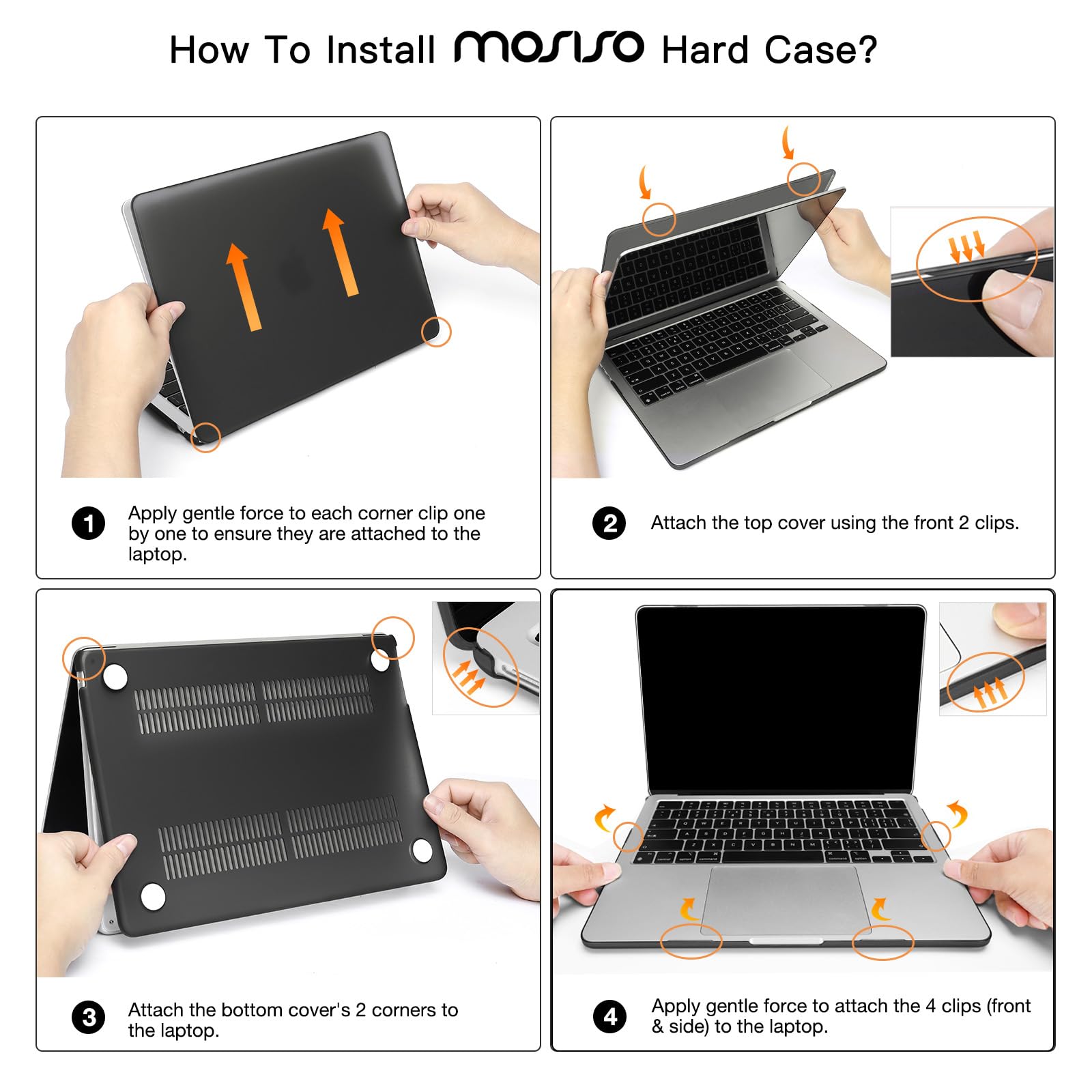 MOSISO Compatible with MacBook Air 13 inch Case M5 2026 M4 2025 M3 M2 2024-2022 A3449 A3240 A3113 A2681, Hard Shell&Keyboard Cover&Screen Film&Type C for MacBook Air 13.6 inch Case, Crystal Clear