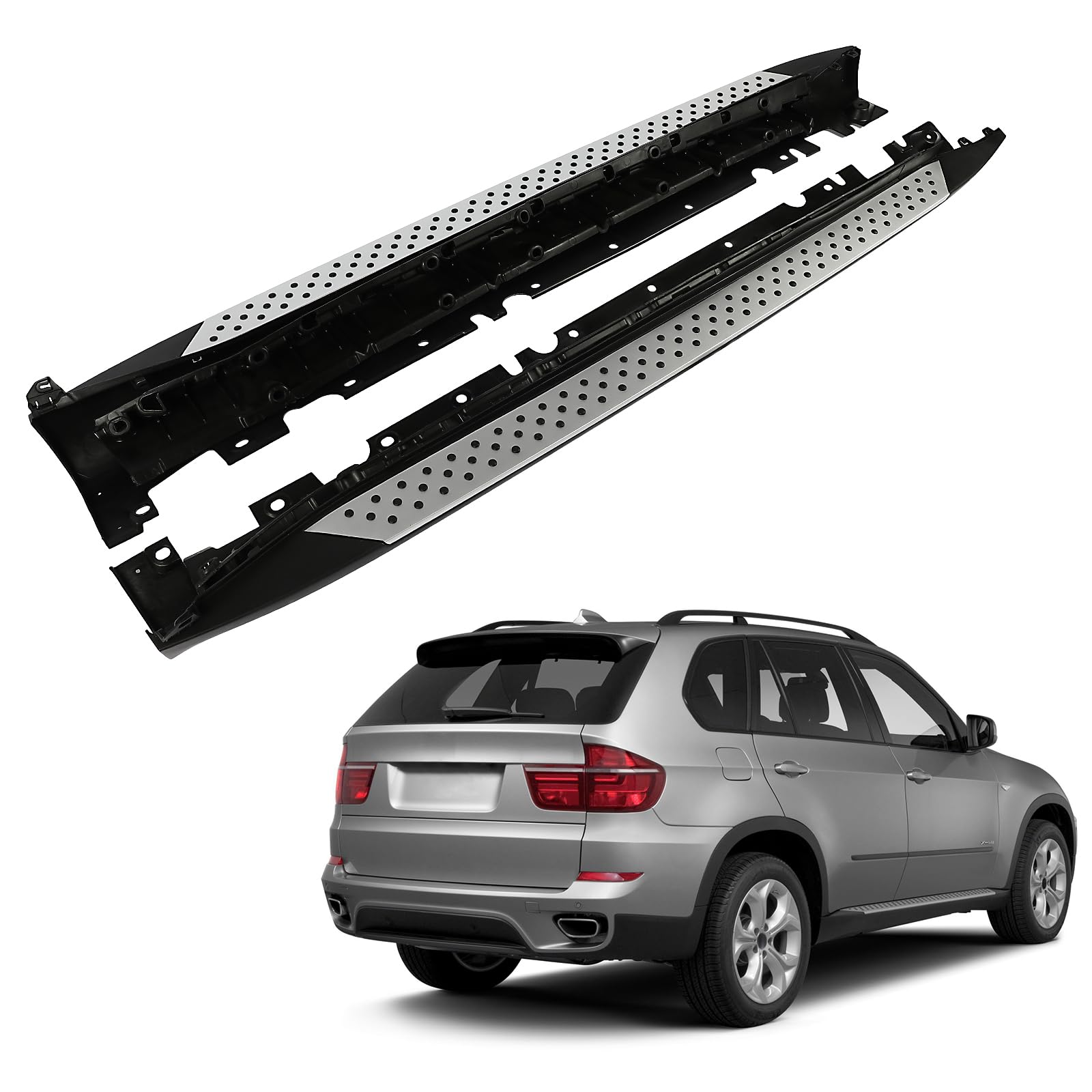 SCITOO Nerf Bar Running Board Side Step Fit for 2007-2013 For BMW X5 Crew Cab Plastic 30% Aluminum Alloy 40% Iron 30% Rock Sliders