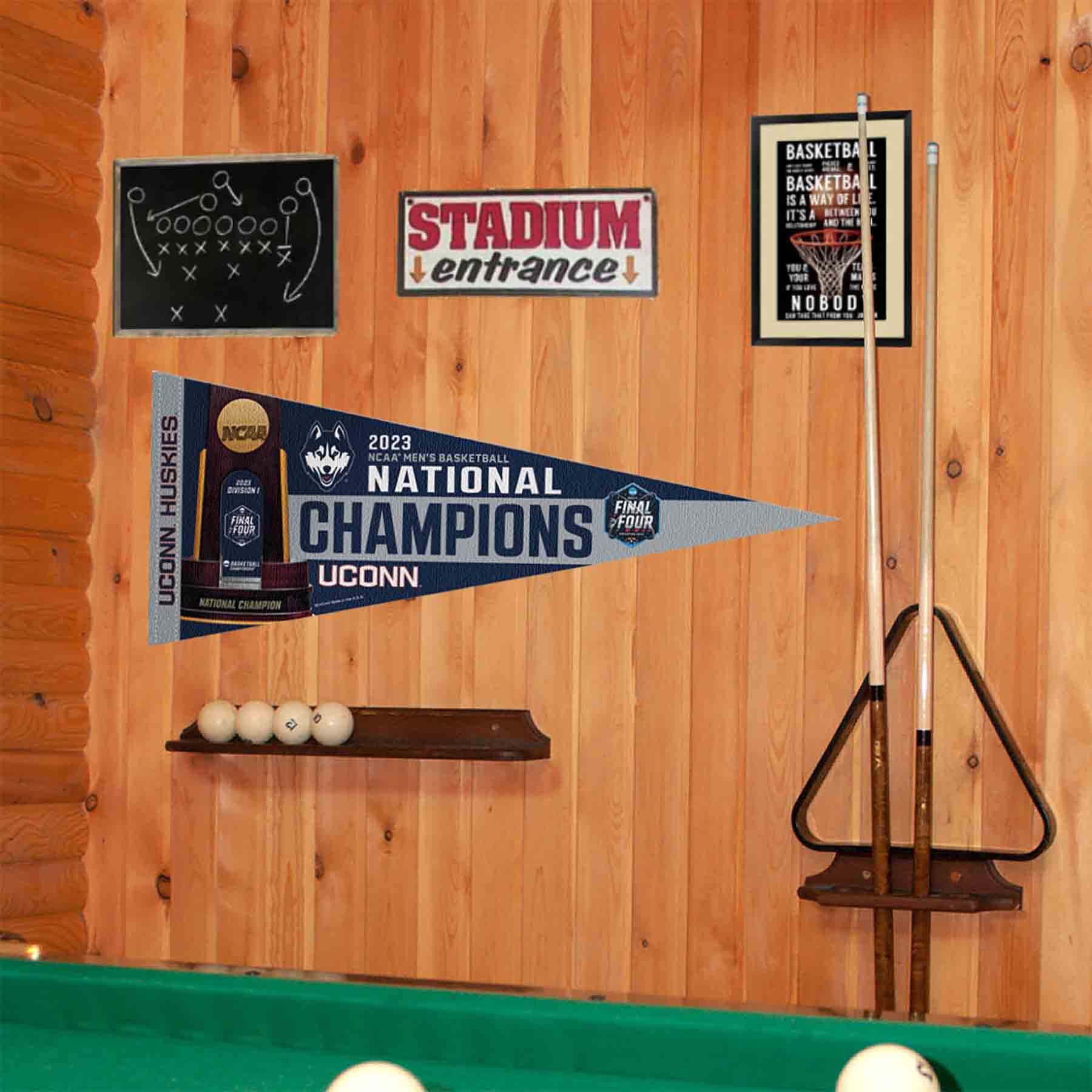 WinCraft Connecticut Huskies Pennant UCONN 2023 Basketball National Champions Banner