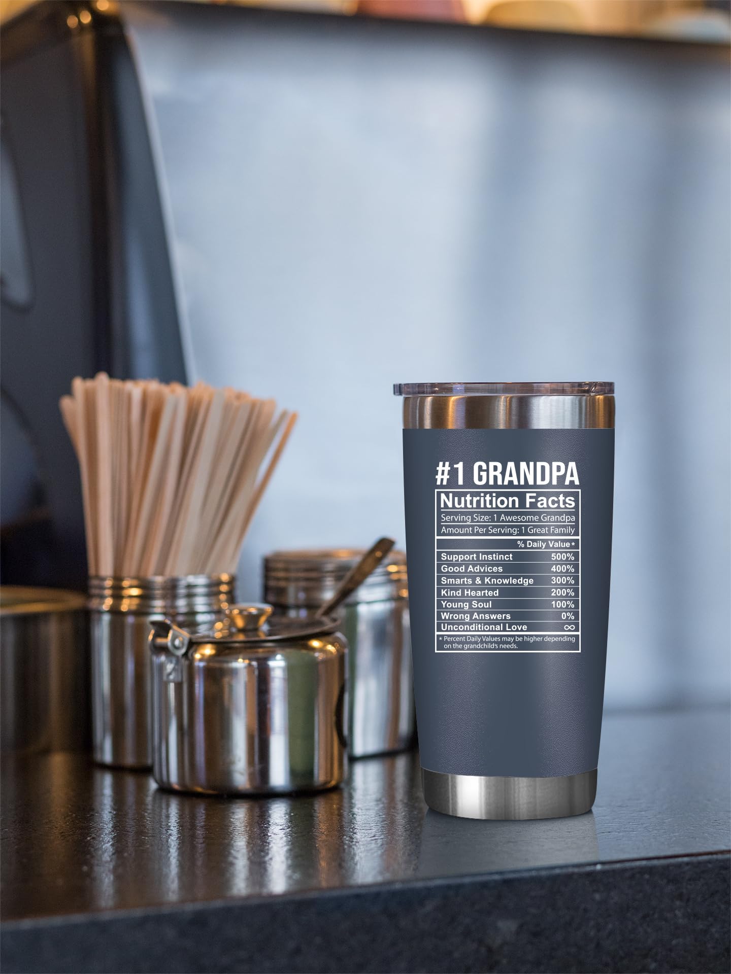 NewEleven Christmas Gifts For Grandpa - Grandpa Gifts From Granddaughter, Grandson - Birthday Present Ideas For Grandfather, New Grandpa, Promoted To Grandpa, Grandchildren, Grandkids - 20 Oz Tumbler