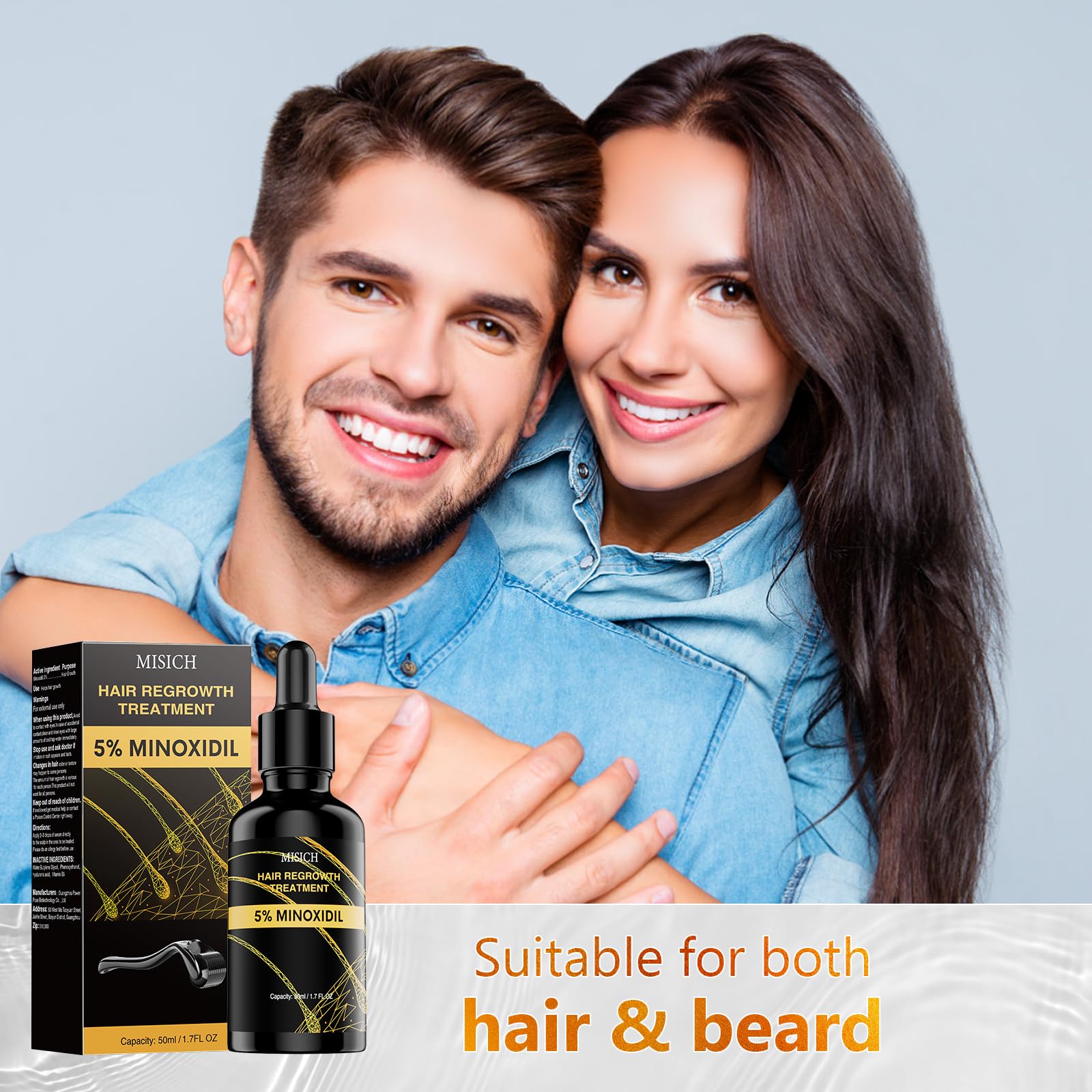 MGLIMZ 5% Minoxidil for Men Women Hair Growth, Hair Growth minoxidil for men beard Regrowth Treatments, Extra Strength Minoxidil Hair Oil for Thicker Longer Fuller Healthier Hair