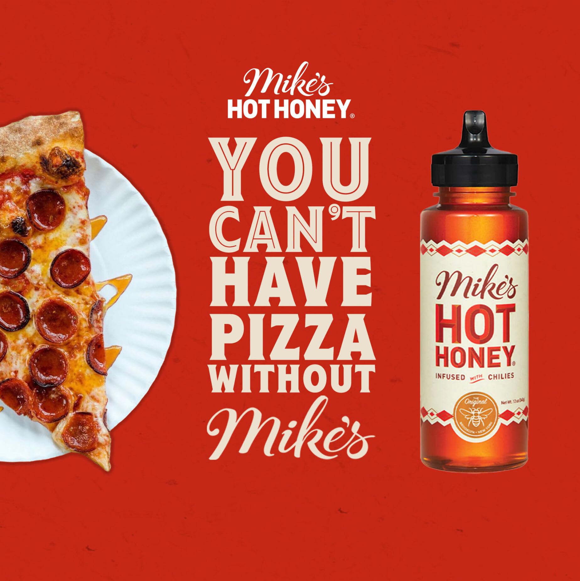 Mike's Extra Hot Honey, America's #1 Brand of Hot Honey, Spicy Honey, All Natural 100% Pure Honey Infused with Chili Peppers, Gluten-Free, Paleo-Friendly (10oz Bottle, 1 Pack)