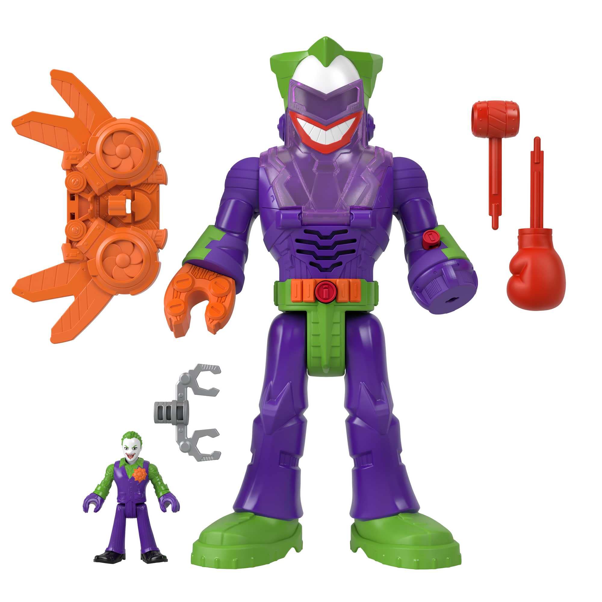 Fisher-Price Imaginext DC Super Friends Robot Toy, The Joker Insider & LaffBot 12-Inch with Lights Sounds & Figure for Kids Ages 3+ Years