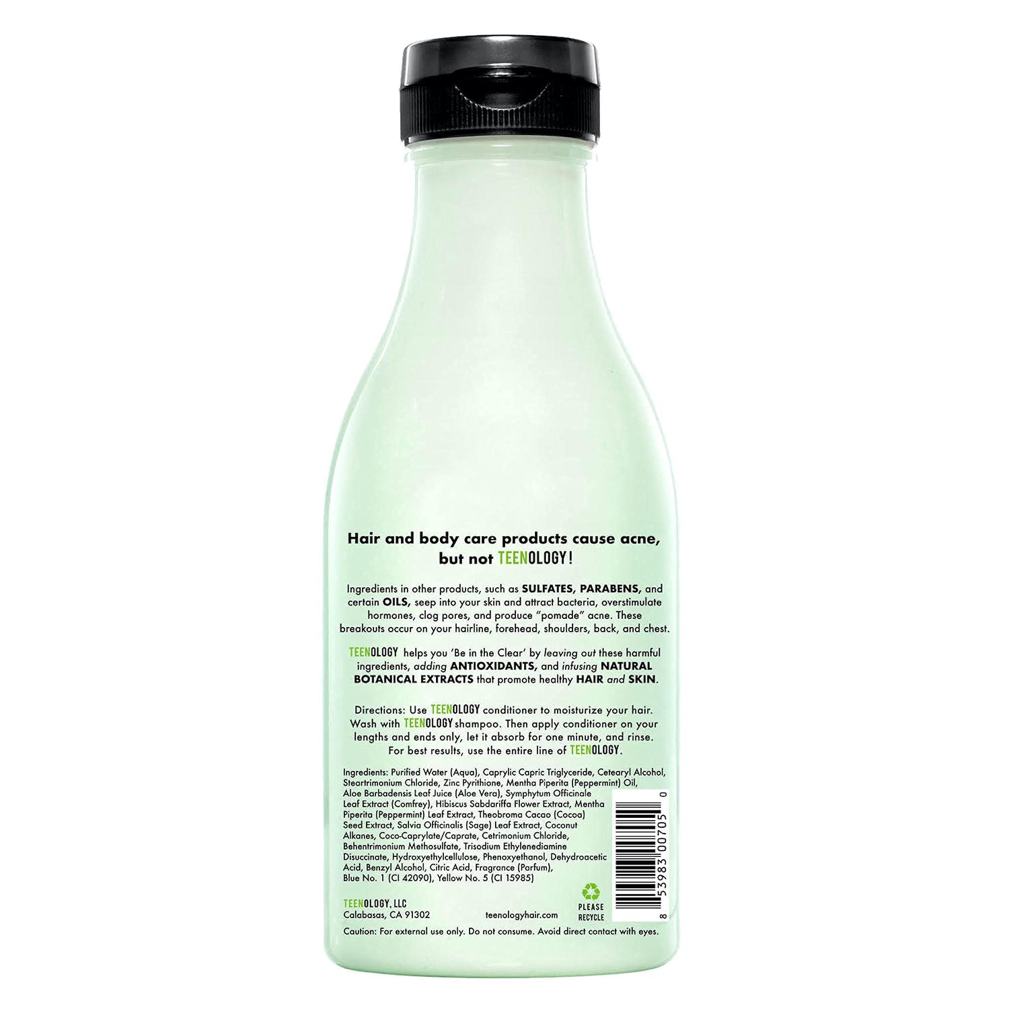 Teenology Shampoo, Conditioner, and Body Wash Bundle (Save 10%) - Sulfate and Paraben Free, Noncomedogenic, Natural Botanical Extracts, Sweet Mint and Tropical Orange - 16 oz.