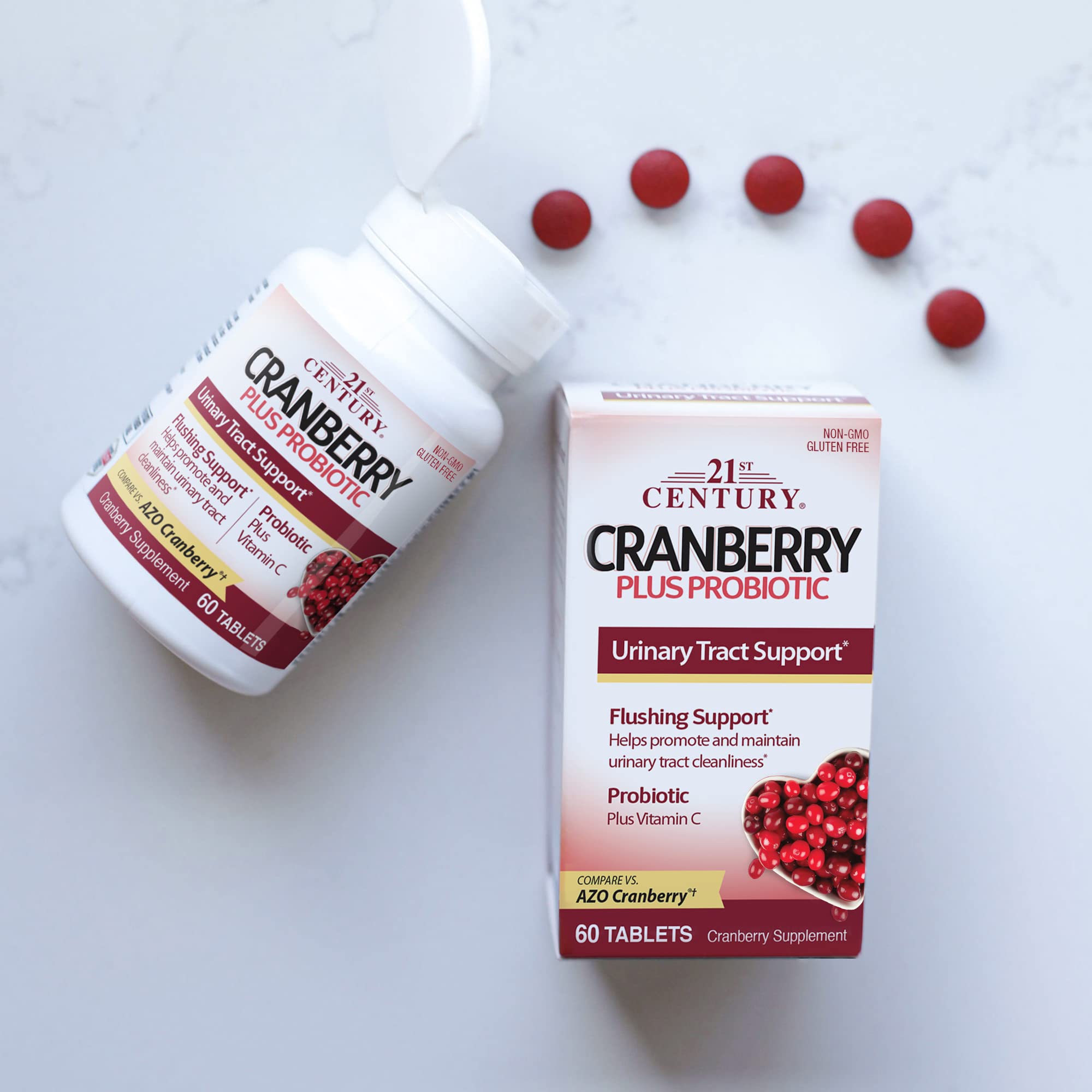 21st Century Cranberry Plus Probiotic Tablets, 60 Count