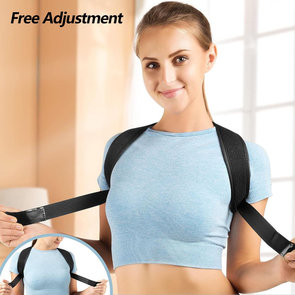 Acouza Posture Corrector for Women and men, Back Brace, Adjustable Straightener for Support