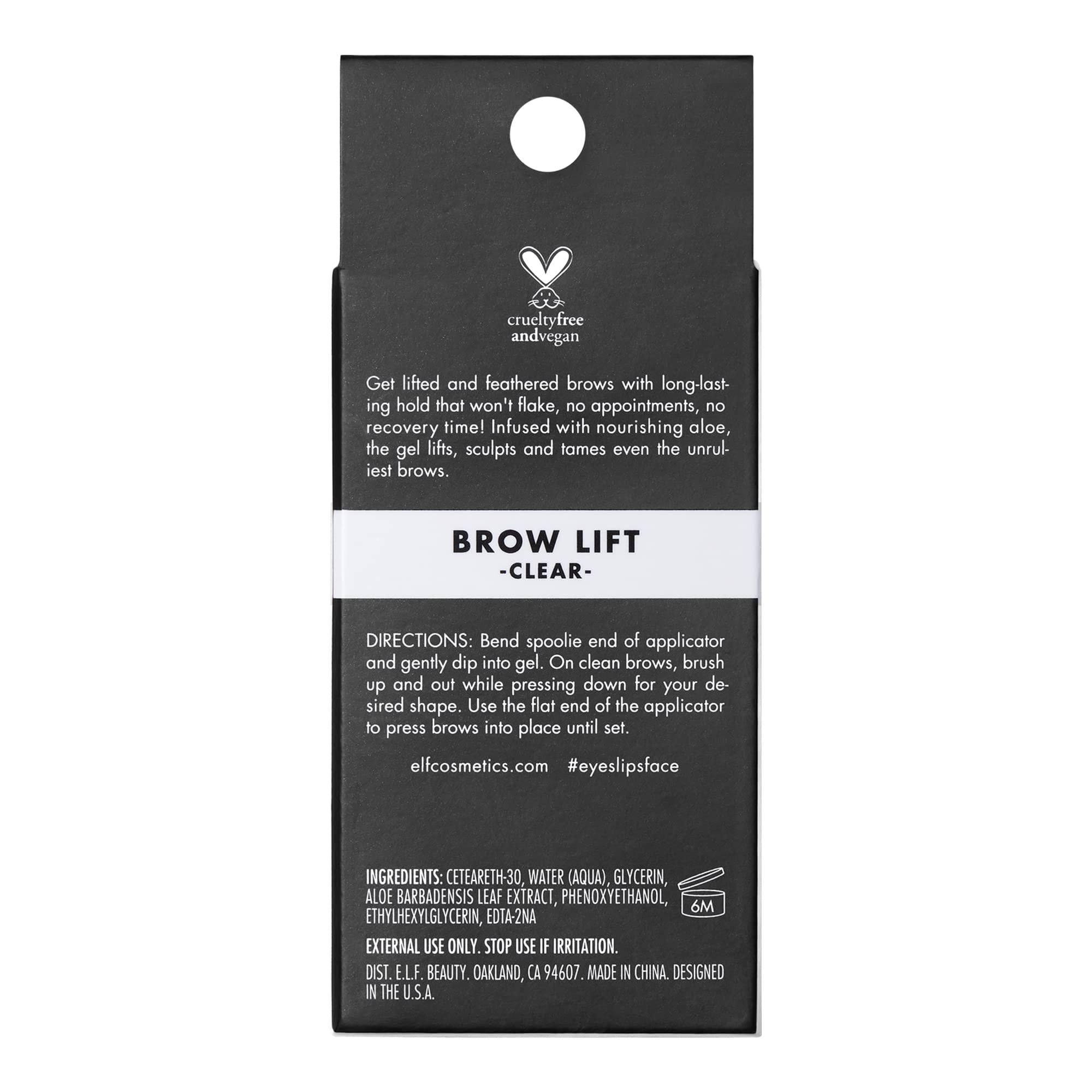 e.l.f. Brow Lift, Clear Eyebrow Shaping Wax For Holding Brows In Place, Creates A Fluffy Feathered Look, Vegan & Cruelty-Free, Clear