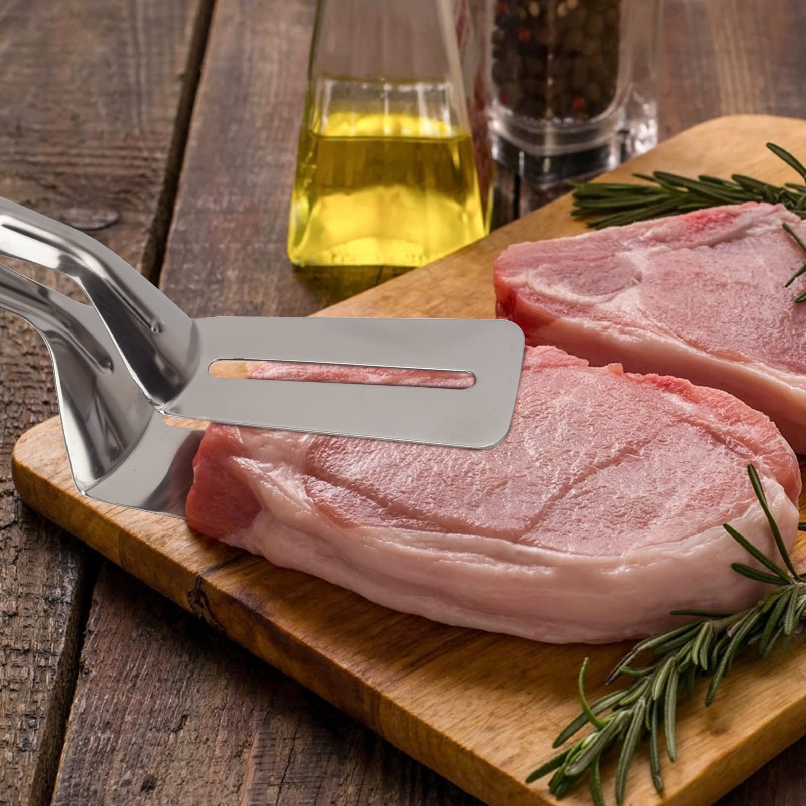 304 Kitchens Tongs 11 Inch 1 Pack Premium Stainless Steel Multipurpose Gripper Bread Clip/Steak Clamps/Fried Steak Clamp/Barbecue Tongs/Beefsteak Turner Flipper
