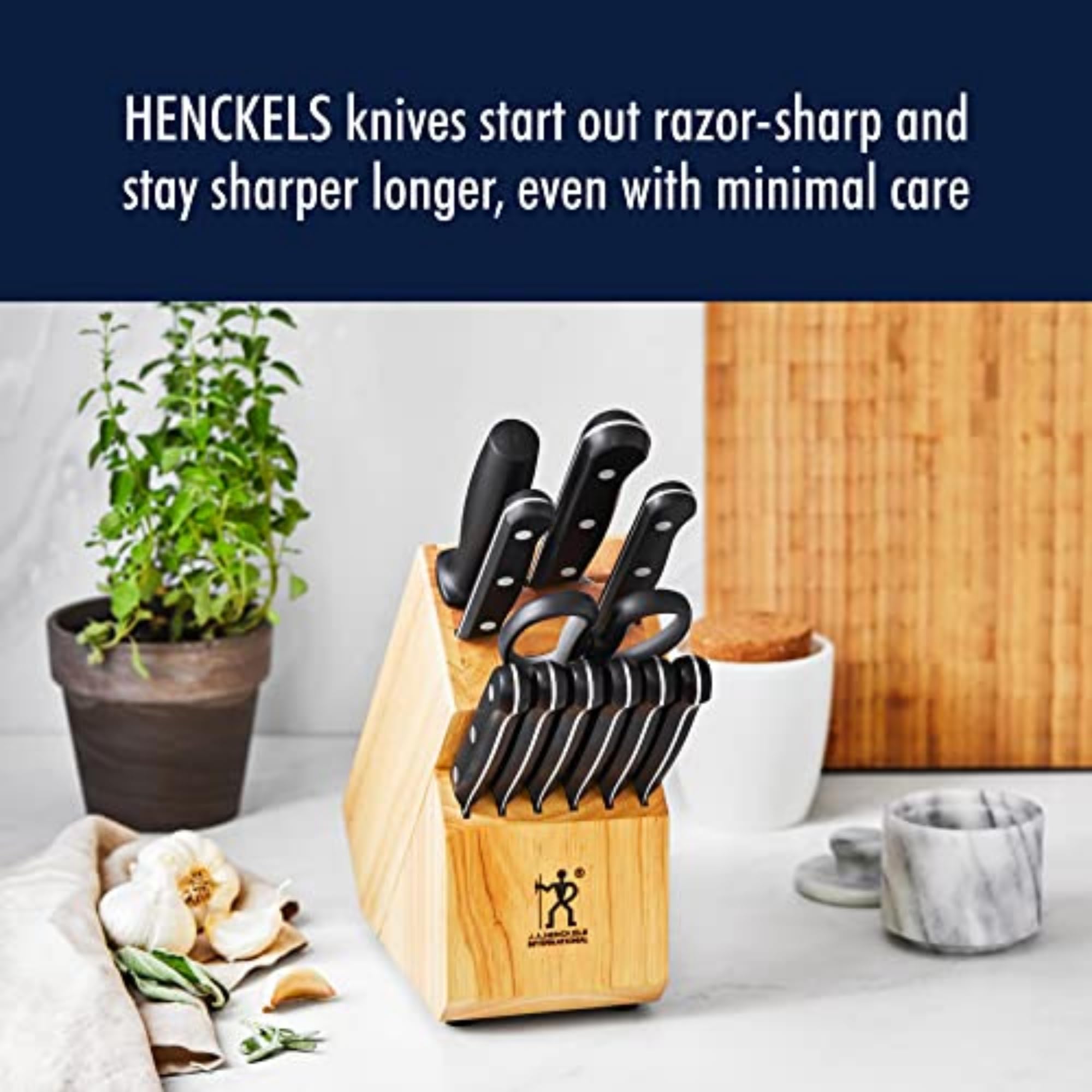 HENCKELS Solution Razor-Sharp 2-pc Knife Set, Santoku Knife 5 Inch, Santoku Knife 7 Inch, German Engineered Informed by 100+ Years of Mastery, Stainless Steel