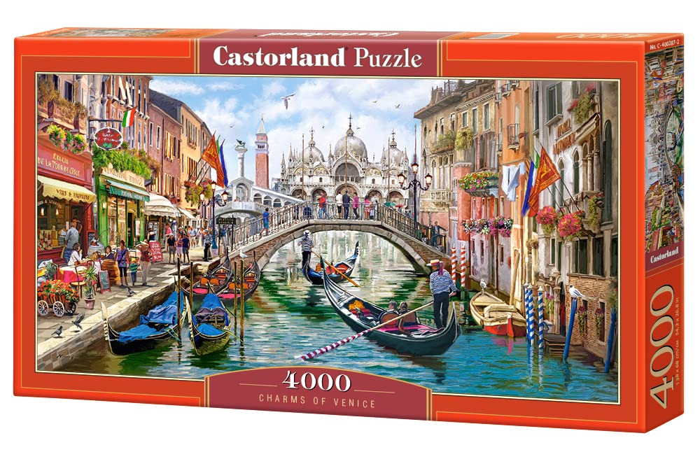 CASTORLAND 4000 Piece Jigsaw Puzzles, Charms of Venice, Italy Puzzle, Gondola Puzzle, European Puzzle, Adult Puzzles, Castorland C-400287-2