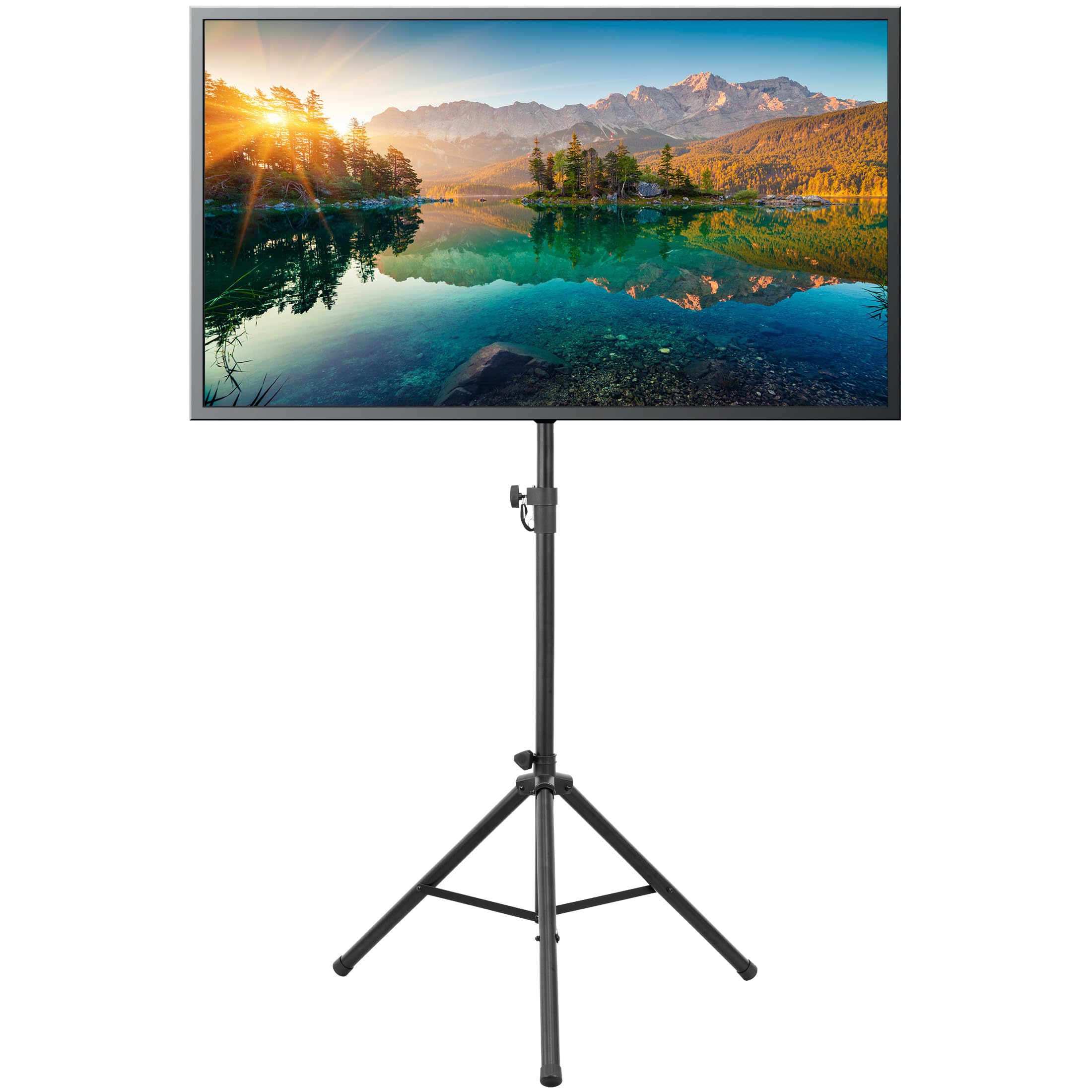 Mount-It! Tripod TV Stand – Portable TV Tripod for Flat Screens 32-70 Inch – Indoor/Outdoor Height Adjustable Stand, VESA 200x200 to 600x400, for LCD, LED, OLED, Curved TVs, Holds up to 77lbs