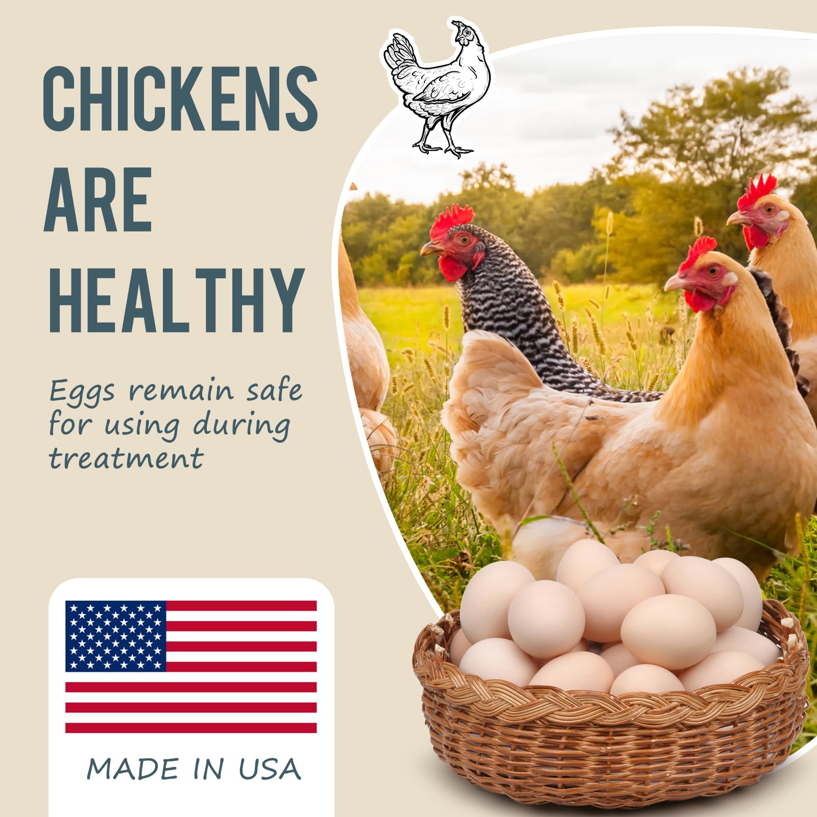 CanineGluca - Chicken De-wormer: an All-Natural Health Formula, 120 Tablets, Safe for Eggs During Use, Complete Poultry Medicine Supplies, US-Made, Effective for Poultry and Ages.