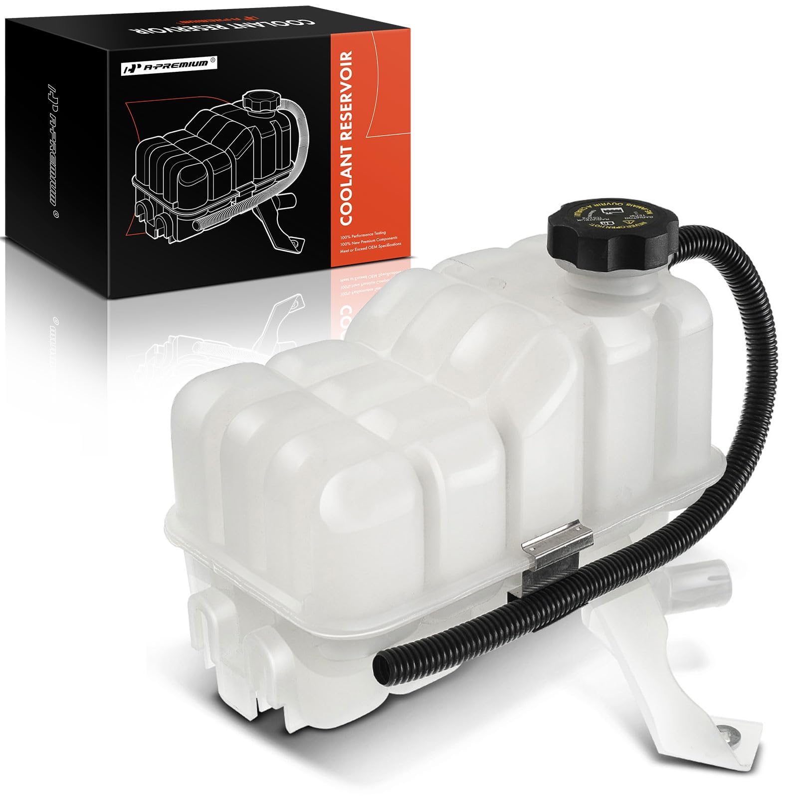 A-Premium Coolant Overflow Recovery Reservoir Tank [W/ Sensor & Cap] Compatible with Chevrolet Silverado 1500 2500 3500, Suburban, Tahoe & GMC Sierra, Yukon & Cadillac Escalade, Replace# 15203949