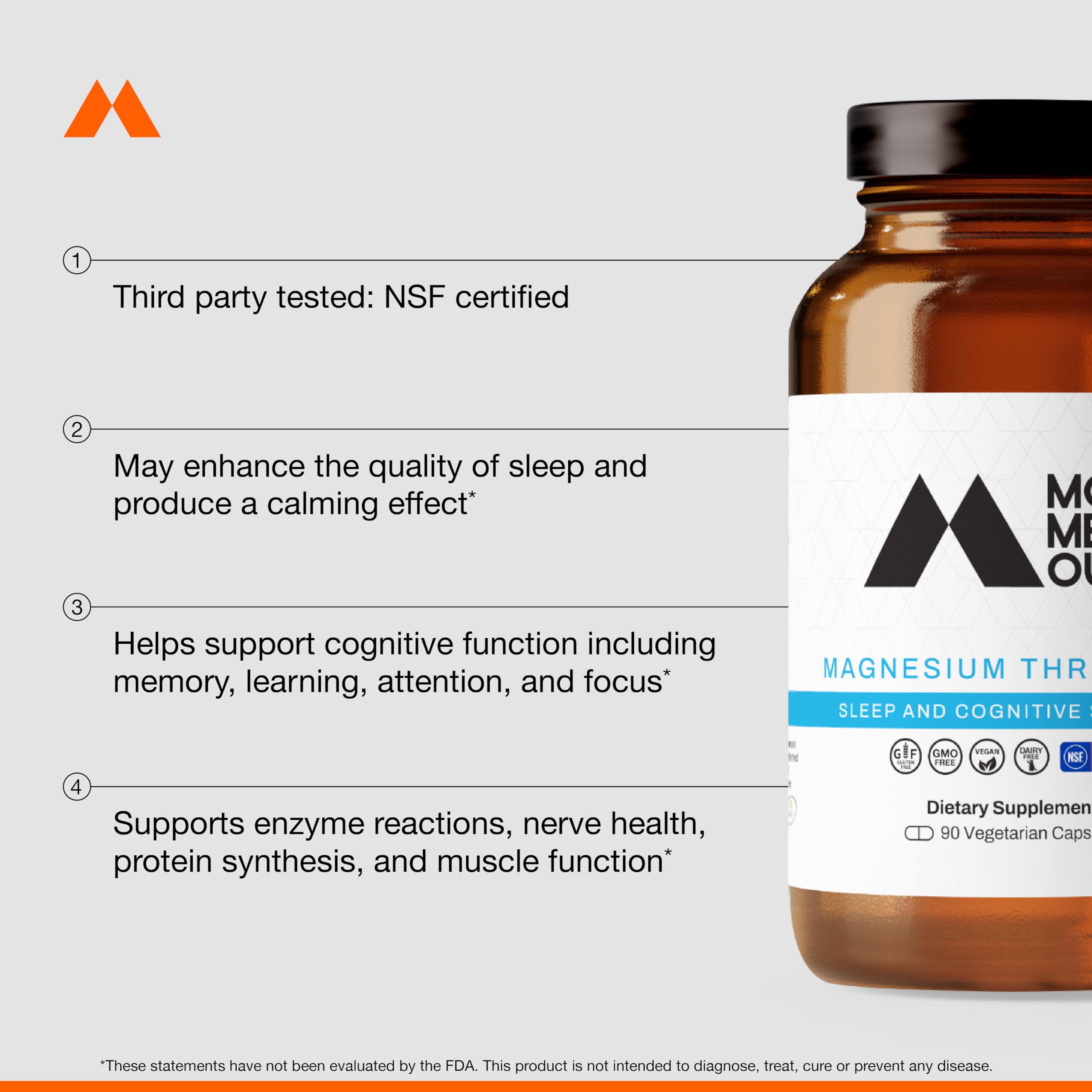 Momentous Magtein Magnesium L-Threonate 145mg - Magnesium Threonate Supplement for Cognitive Function & Rest Support - Magnesium L Threonate Capsules, 30 Servings (Package May Vary)