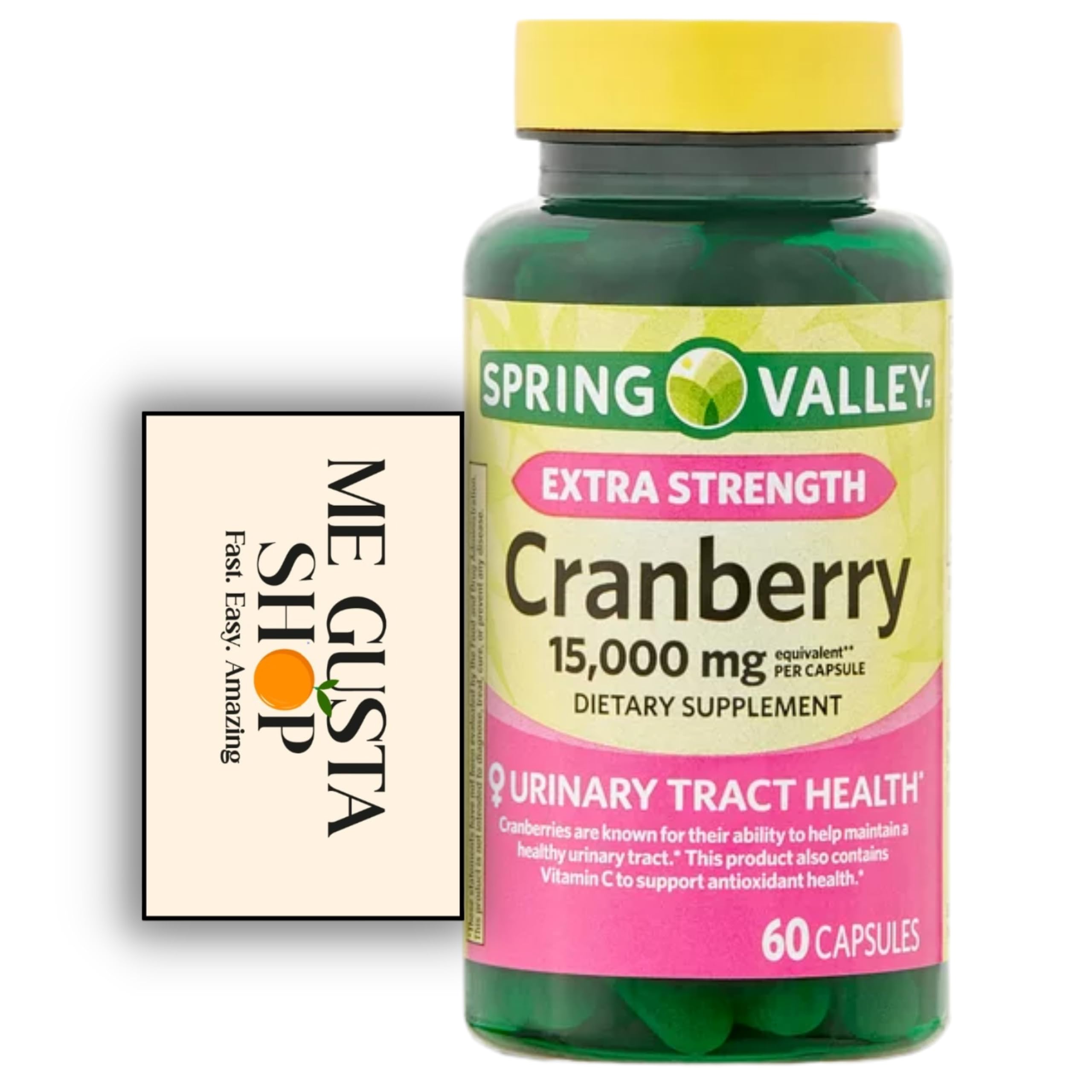 Spring Valley Ultra Triple Strength Cranberry Dietary Supplement, 15,000 mg, 60 count Includes Me Gustas Sticker