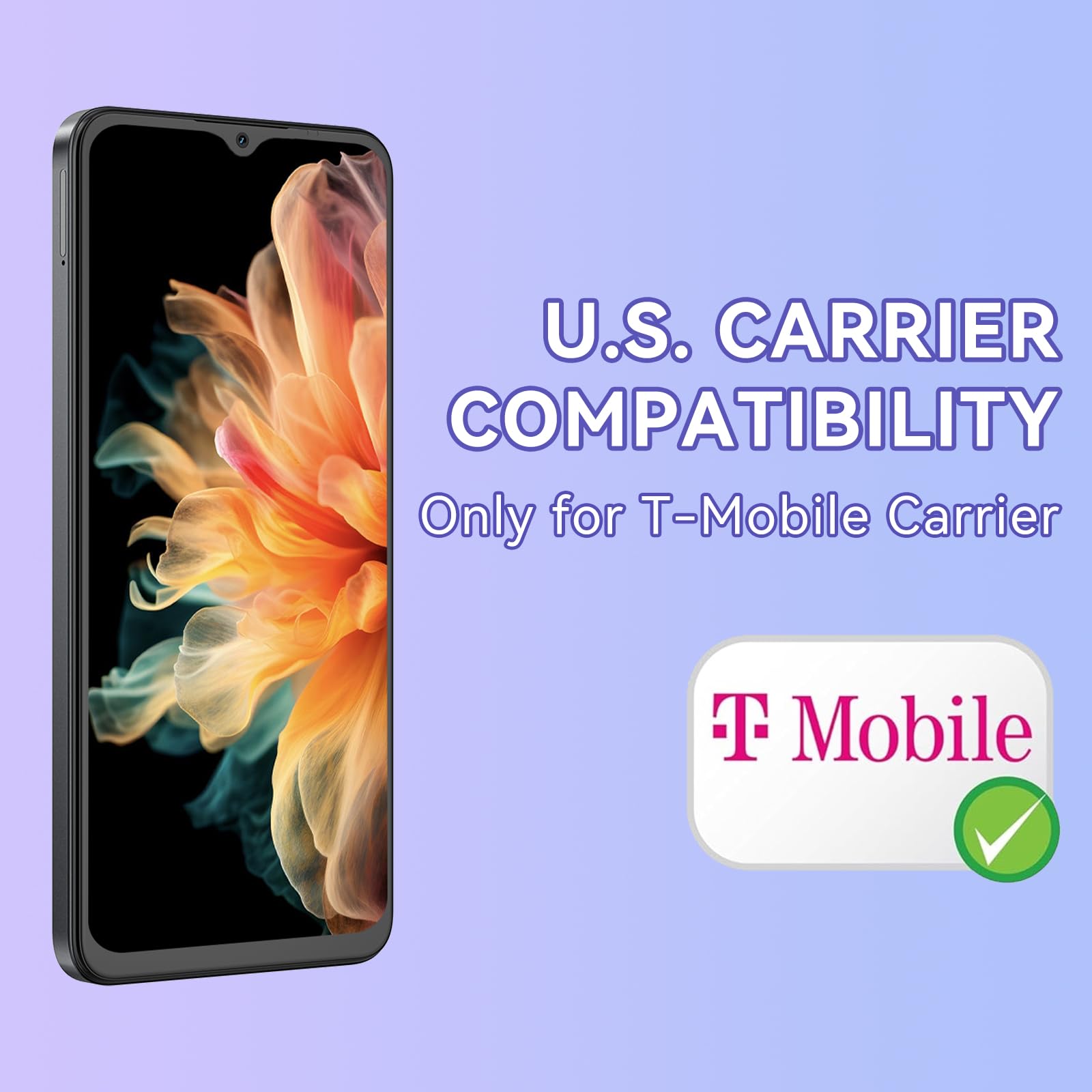 OSCAL Android Phones Unlocked for T-Mobile, FLAT 2 Android 15 Phone(2025), 12GB+128GB/2TB TF Octa Core, Dual SIM Phones Unlocked (US Warranty), 5000mAh, 90Hz,6.56"HD+, 4G/GPS/Fingerprint/Face ID-Black