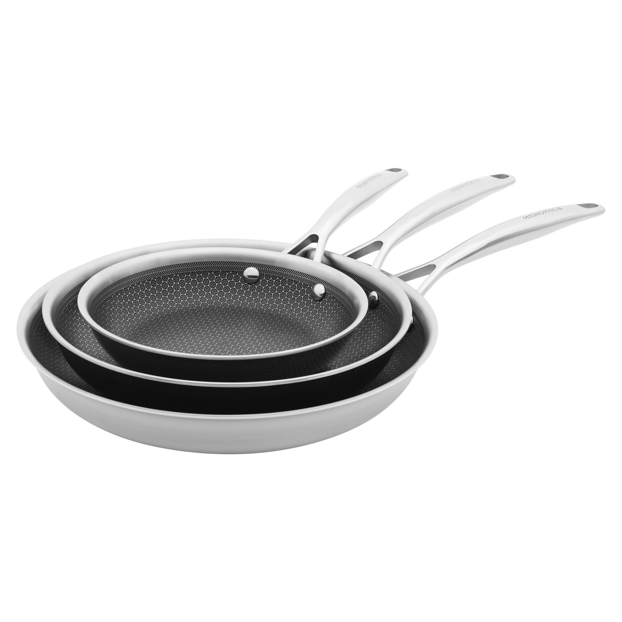 Henckels Paradigm 3-pc Stainless Steel Nonstick Fry Pan Set
