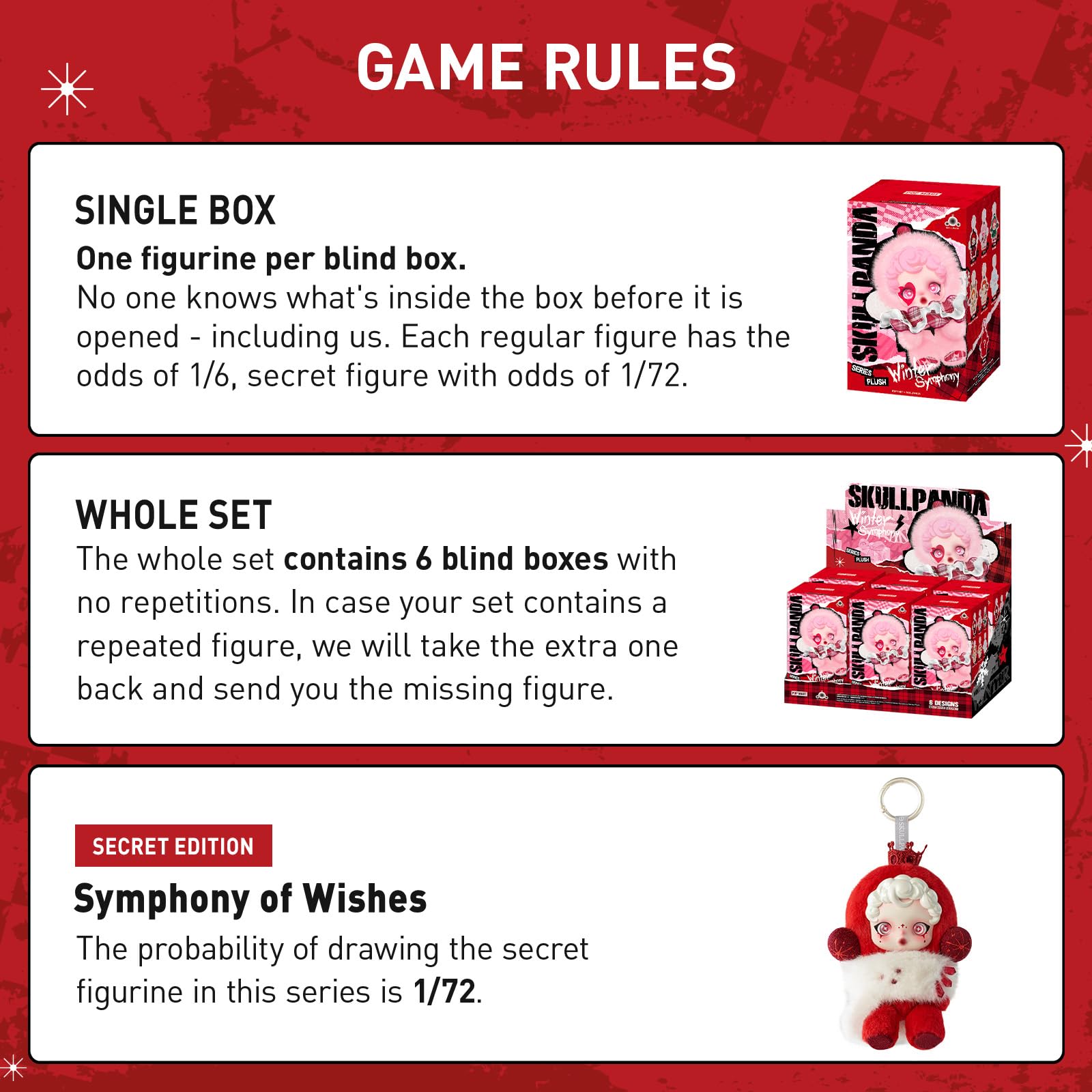 POP MART SKULLPANDA Winter Symphony Series, Blind Box Figures, Random Design Figures Collectible Toys Home Decorations, Holiday Birthday Gifts, Single Box