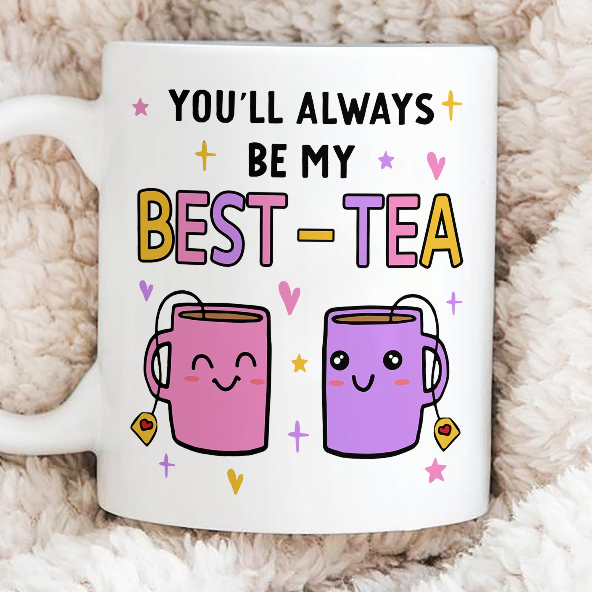 Gossby Friend Coffee Mug - YOU'LL ALWAYS BE MY BEST-TEA - Best Friend Gift for Women - Christmas Friendship Gift for Female Friend - Best Friend Birthday Gift - Besties BFF Gift - 11oz Ceramic Cup