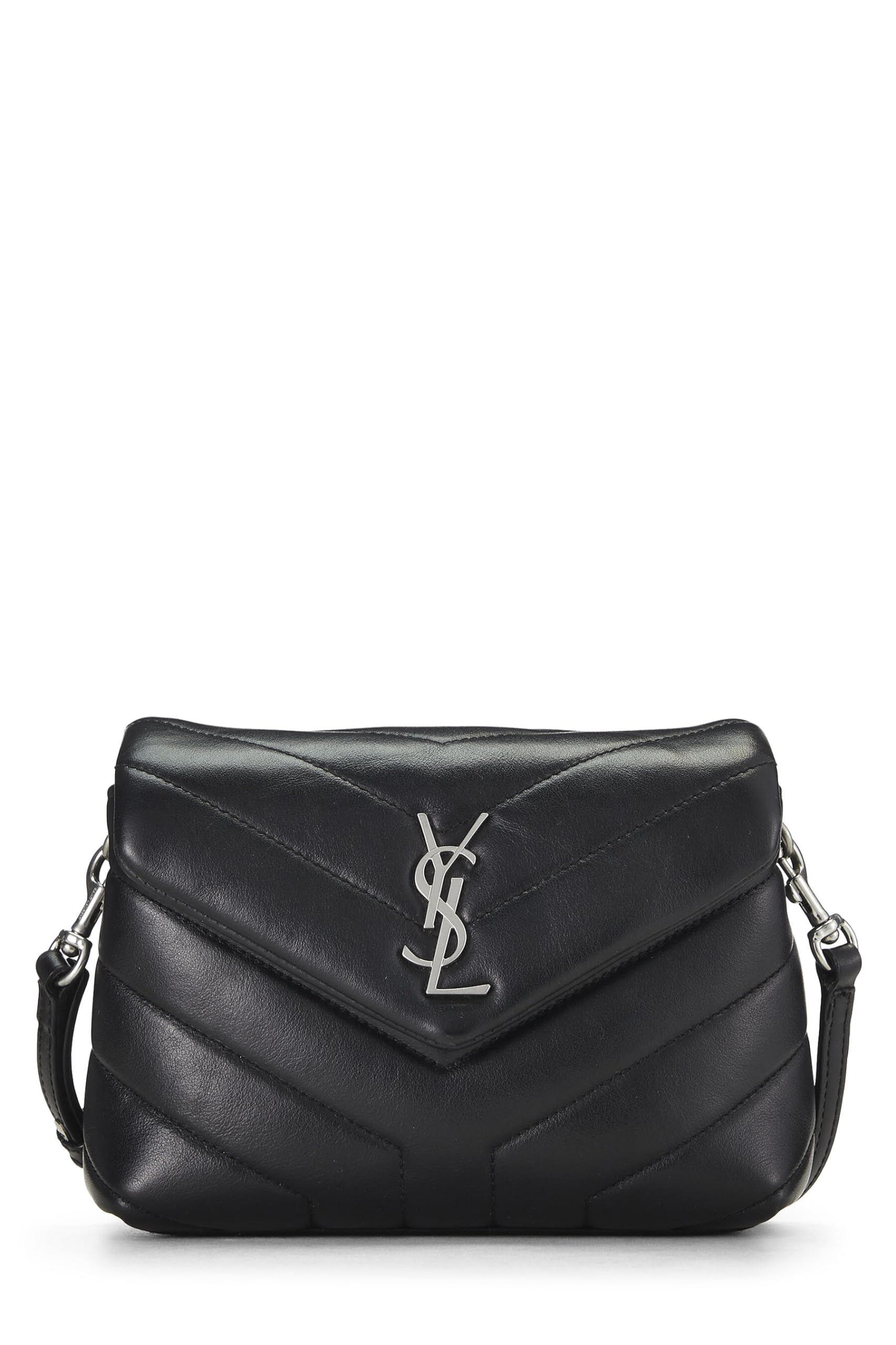 Yves Saint Laurent, Pre-Loved Black Chevron Calfskin Lou Lou Toy, Black