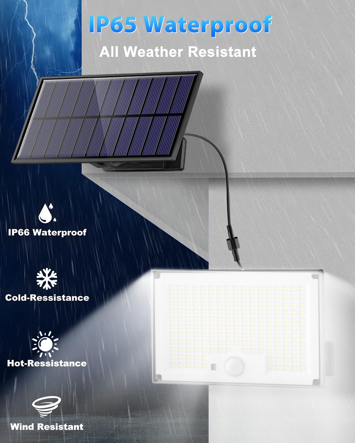 Gusicil Solar Lights for Outside, 172LED 3Modes Split Motion Sensor Outdoor Lights with Remote Control, Solar Lights Outdoor Waterproof IP65, Outdoor Solar Lights for Yard,Patio,Garden,Garage, 2 Pack