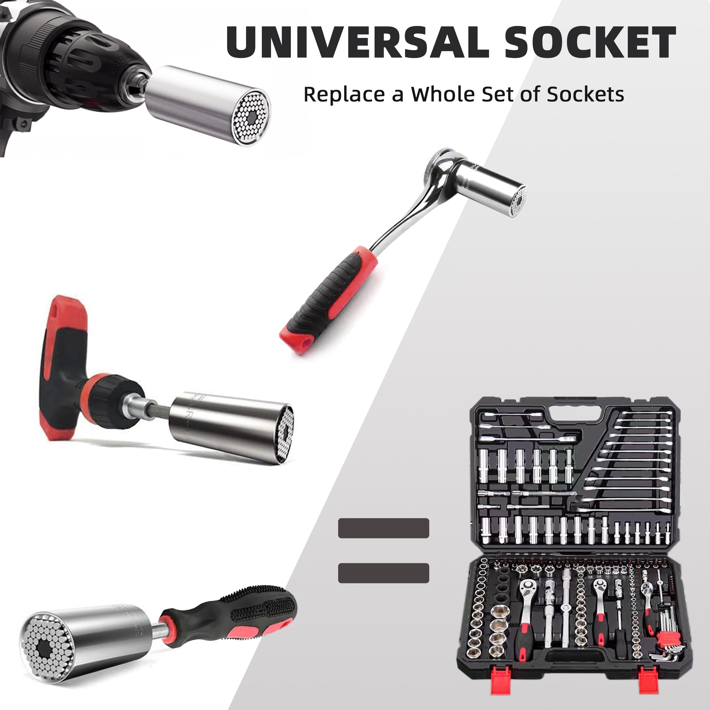 Valentines Days Gifts for Him Her Gifts for Men Super Universal Socket Tools Stocking Stuffers for Adults Power Drill Adapter Cool Gadgets for Men Unique Birthday Gifts Christmas Gifts