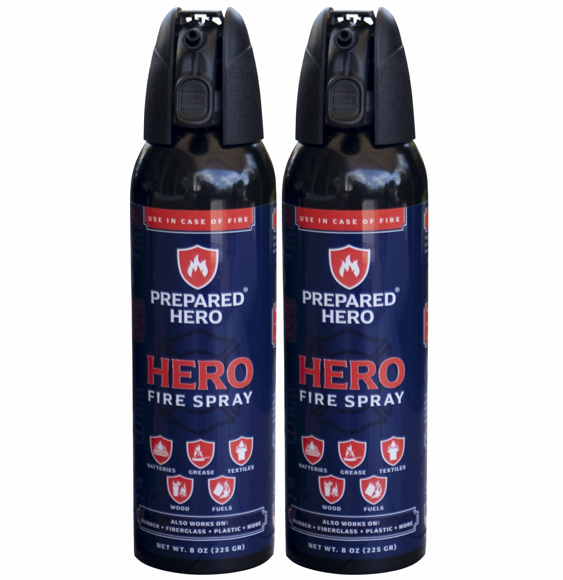 Prepared Hero Fire Spray - Mini Fire Extinguishers for House, Car, Garage - Kitchen Small Fire Extinguisher for Home, Made in USA, 100% Organic - Compact, Portable & Easy to Use, Non-Toxic - 2 Pack