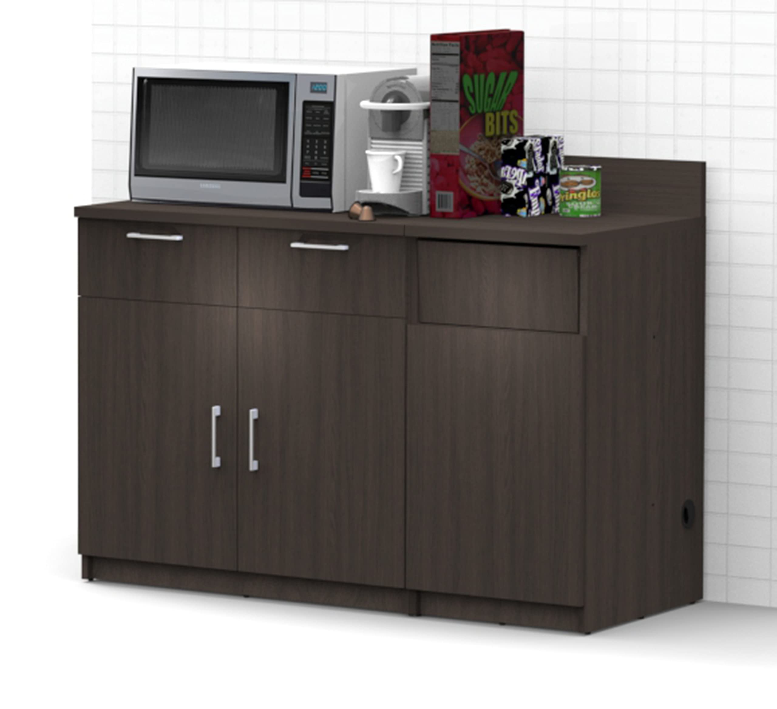 BREAKtime Coffee Break Lunch Room Furniture Buffet Color Espresso - Factory Assembled (NOT RTA) Furniture Items ONLY. Model 4284 2 Piece Group 54 inch Width