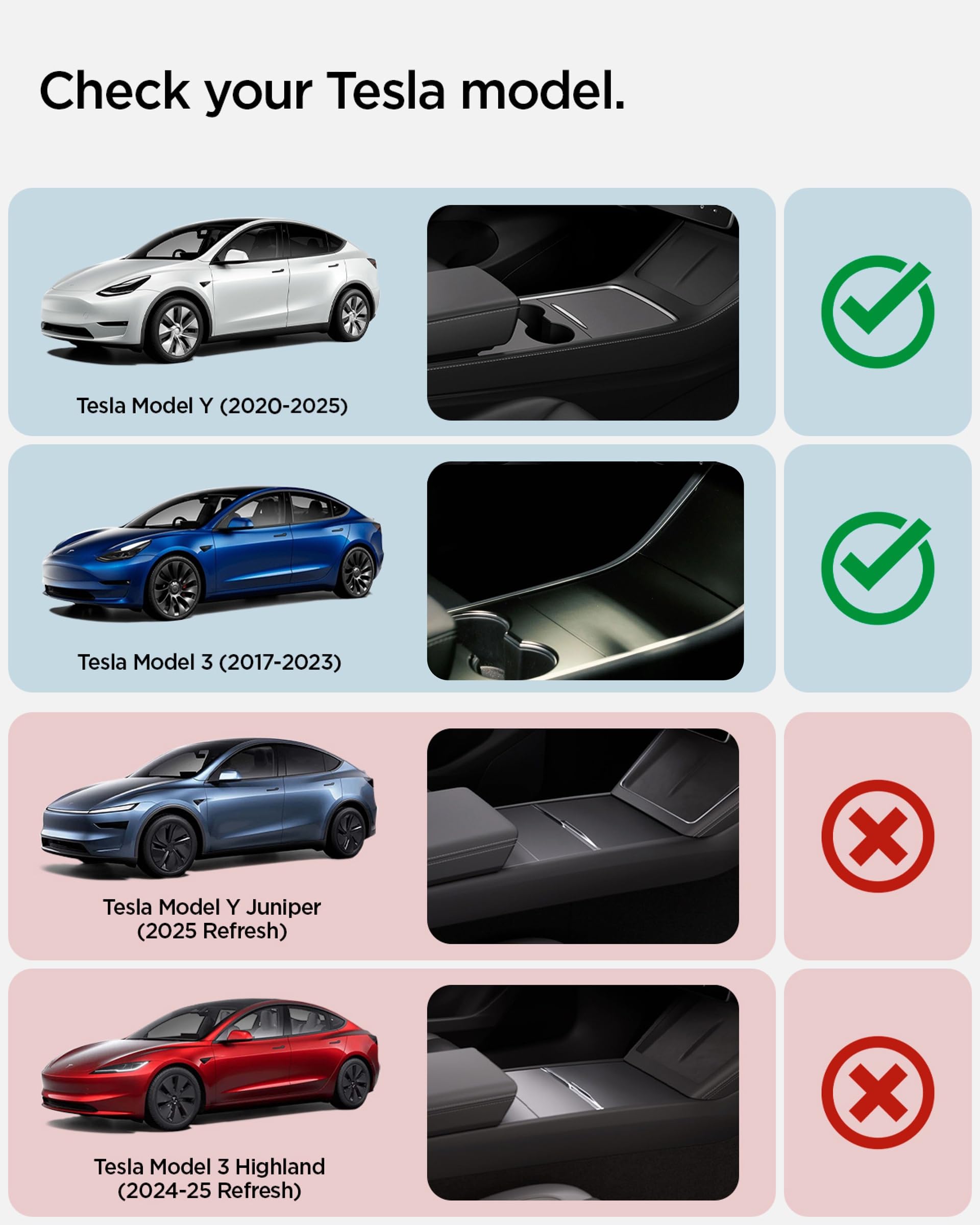 Spigen Under Screen Storage Organizer for Tesla Model Y (2020-2024) & Model 3 (2017-2023) [Not Compatible with Model Y Juniper 2025/26 & Model 3 Highland 2024/25]