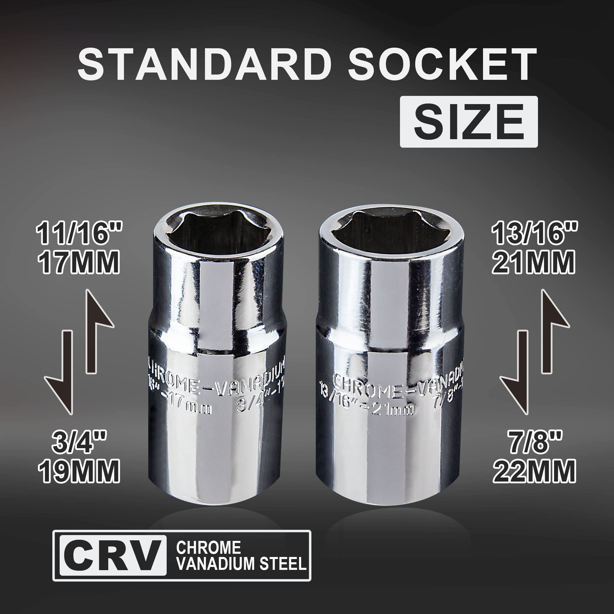 CARTMAN Telescoping Lug Wrench, Wheel Wrench with Standard CR-V Sockets 17/19, 21/22mm