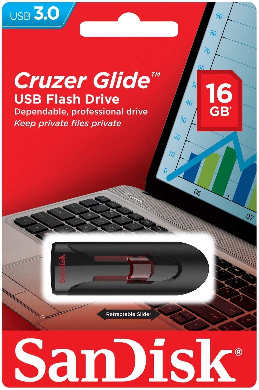 SanDisk 16GB (10 Pack) Cruzer Glide USB 3.0 Flash Drive SDCZ600-016G-B35 Bundle with (5) GoRAM Black Lanyards (16GB, 10 Pack)
