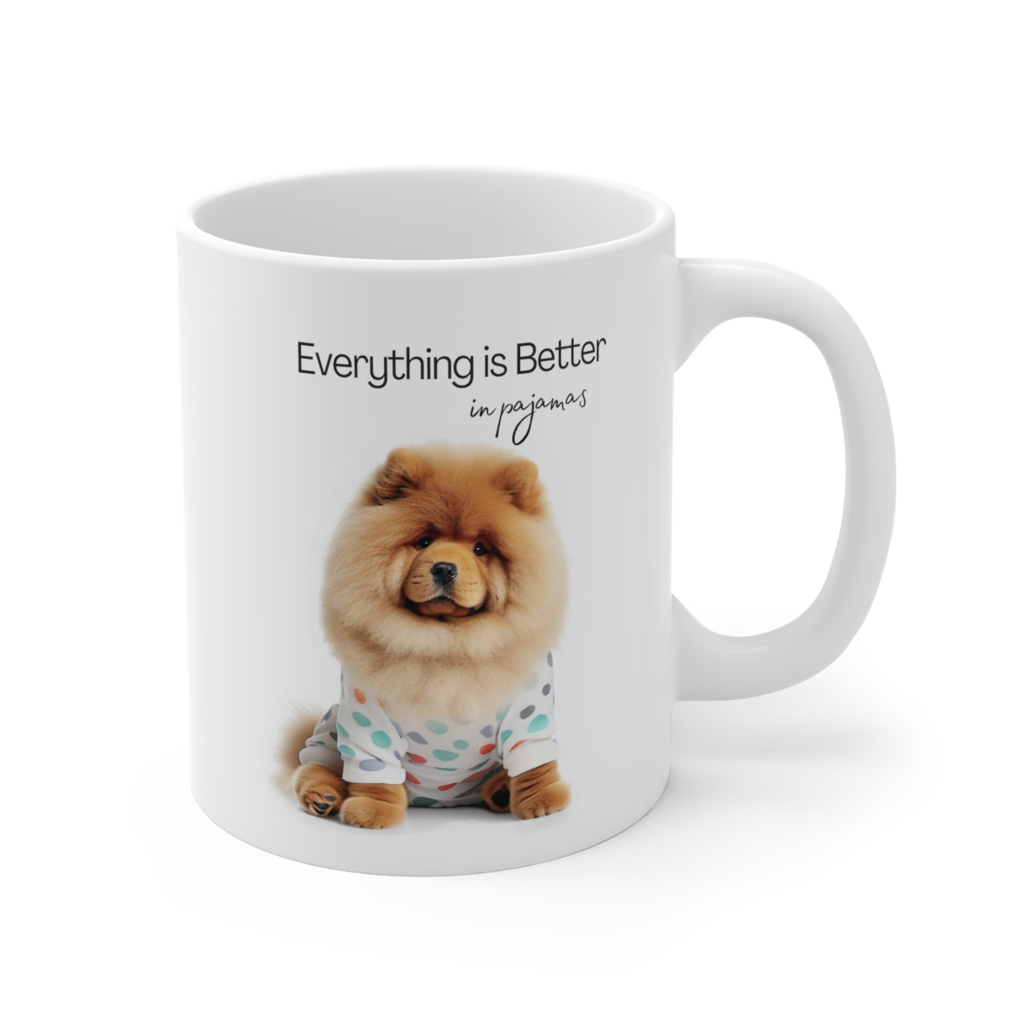 Fluffy Chow Chow in Pajamas Mug