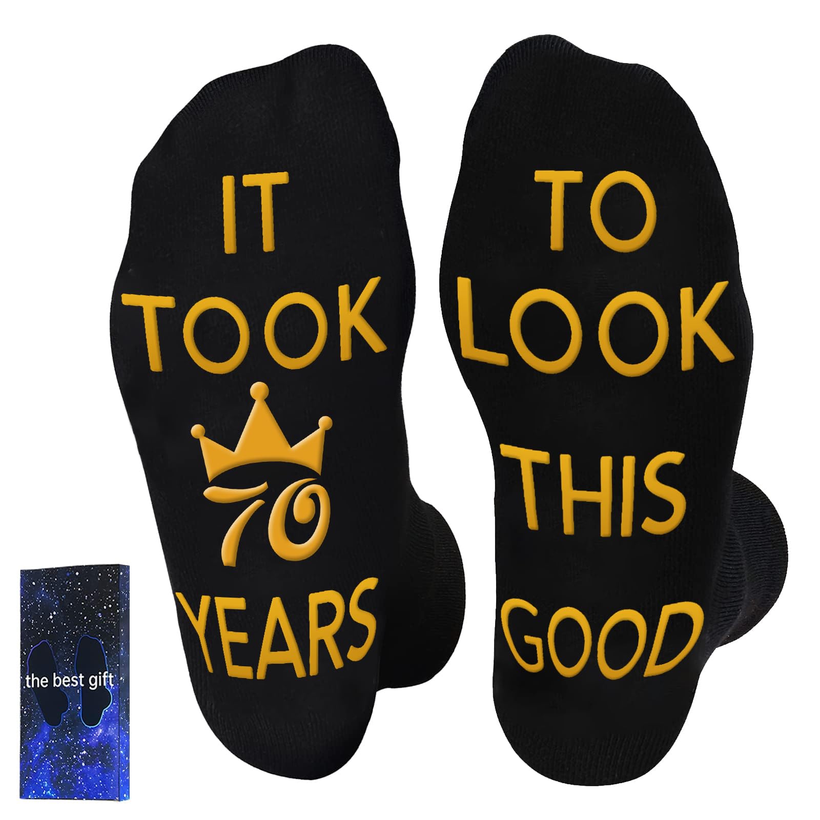 Zicozy 70th Birthday Gifts for Men Stocking Stuffers Christmas Gifts for Men Him Dad Husband Grandpa Mens Funny Socks