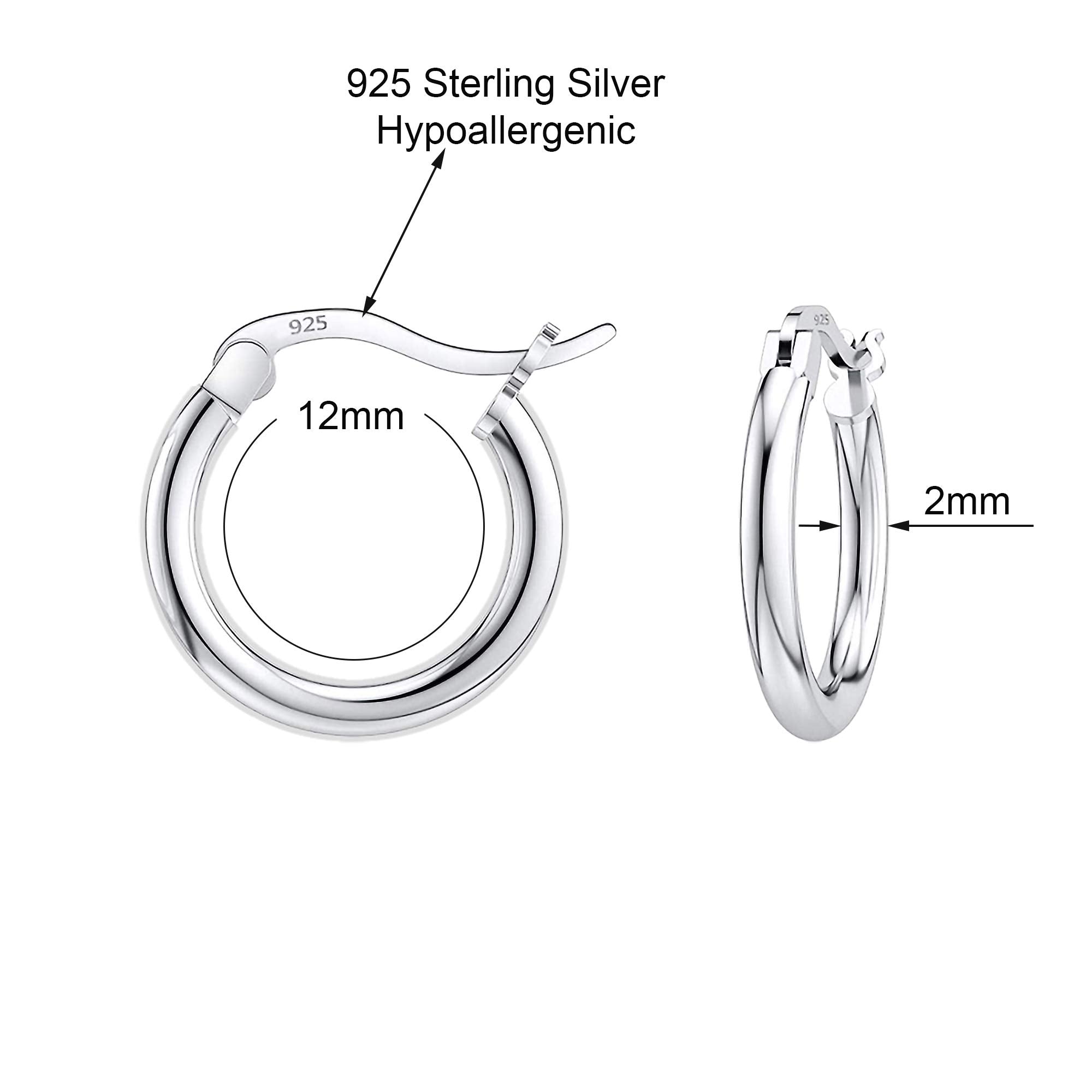 Savlano 925 Sterling silver Round Hoop Earrings for Women, Girls & Men Comes in 10MM-25MM (12)