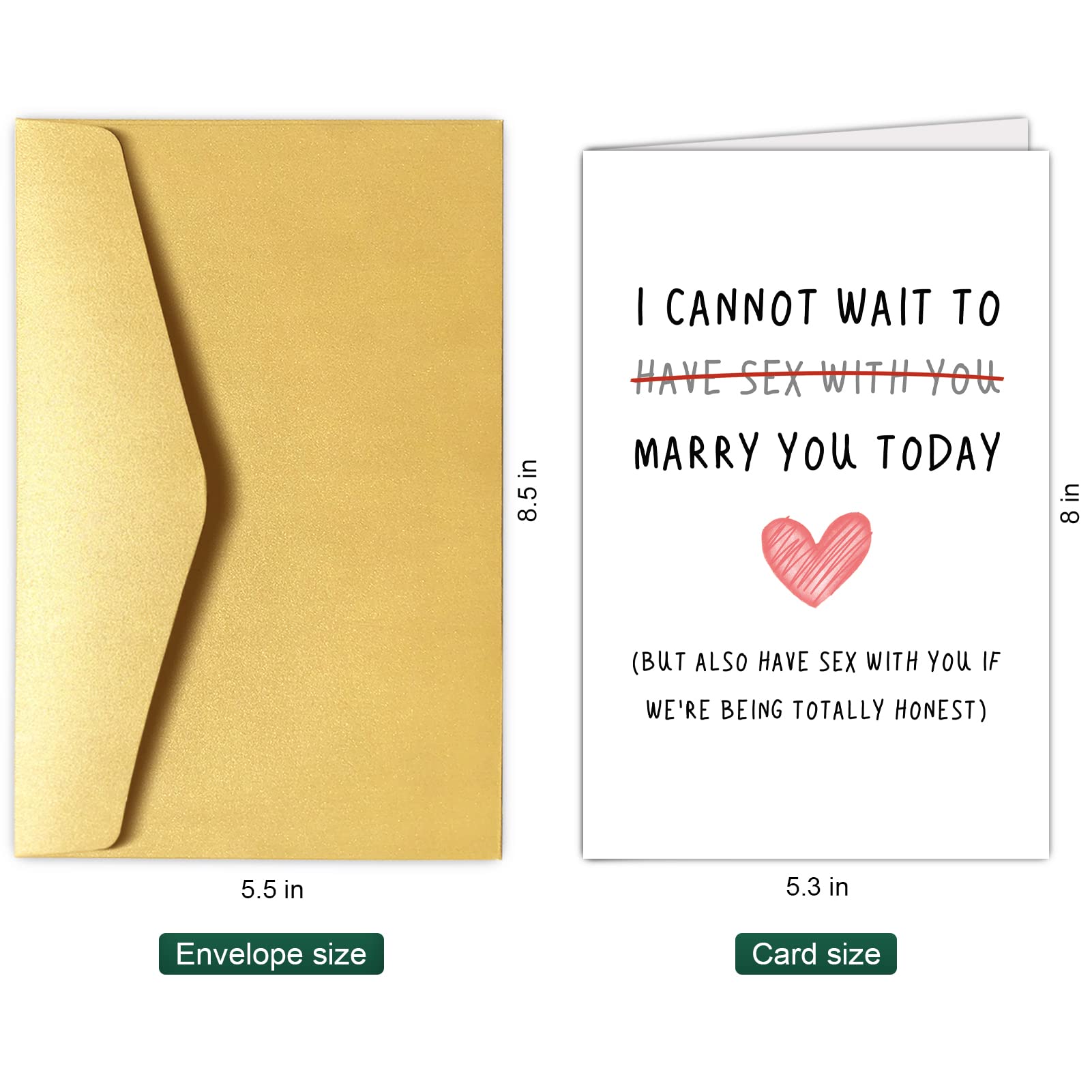 Naughty Wedding Day Card to Your Bride or Groom, Cheeky Wedding Gift for Partner, I Cannot Wait To Have Sex With You Marry You Today