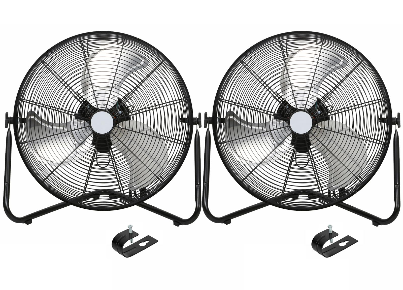 BILT HARD 4600 CFM 20" High Velocity Floor Fan, 3-Speed Heavy Duty Metal Fan with Wall-Mounting System, Industrial Shop Fan for Commercial, Garage, and Greenhouse, 2 Pack