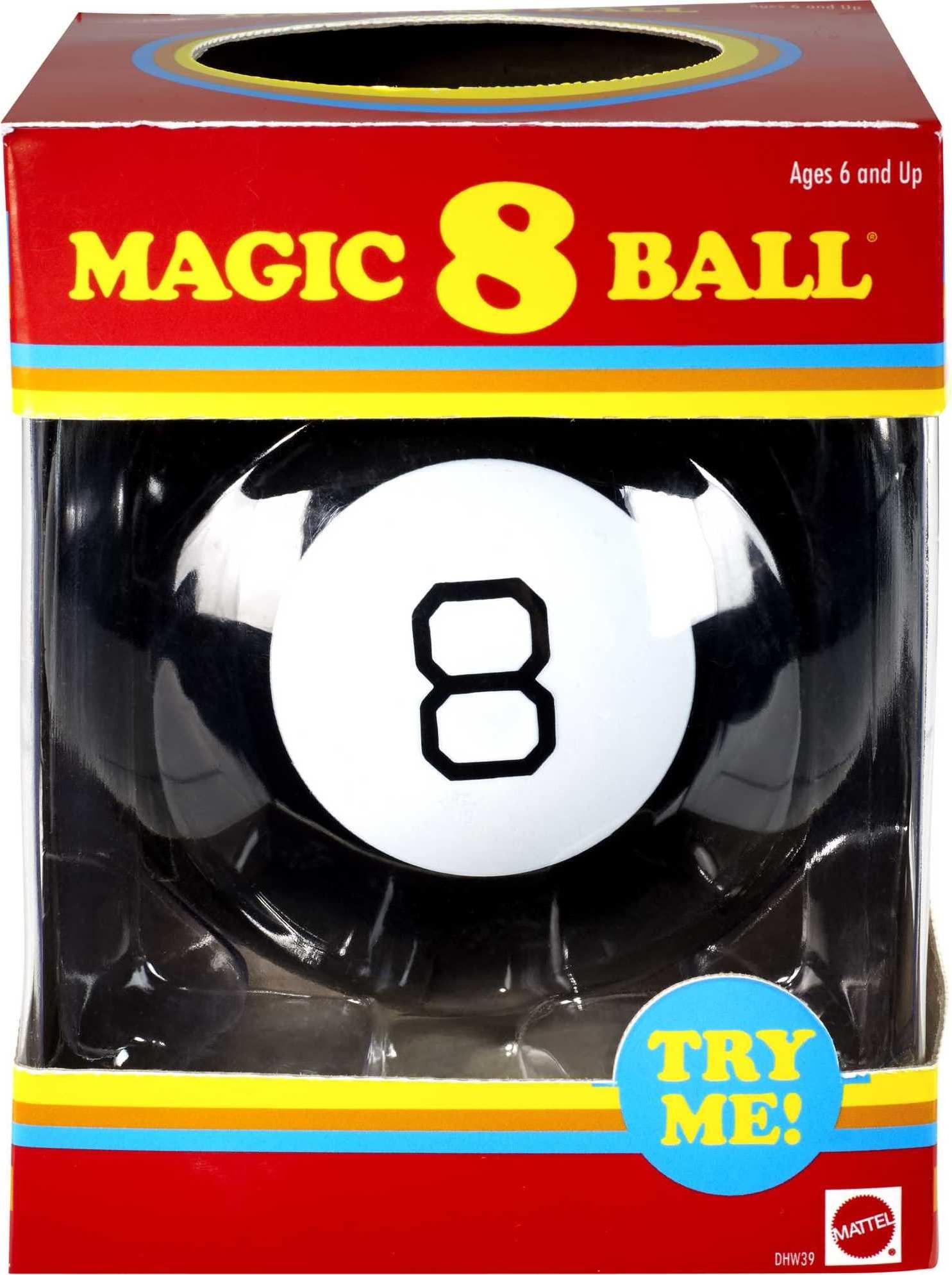 Mattel Games Magic 8 Ball Kids Toy, Retro Themed Novelty Fortune Teller, Ask a Question and Turn Over for Answer