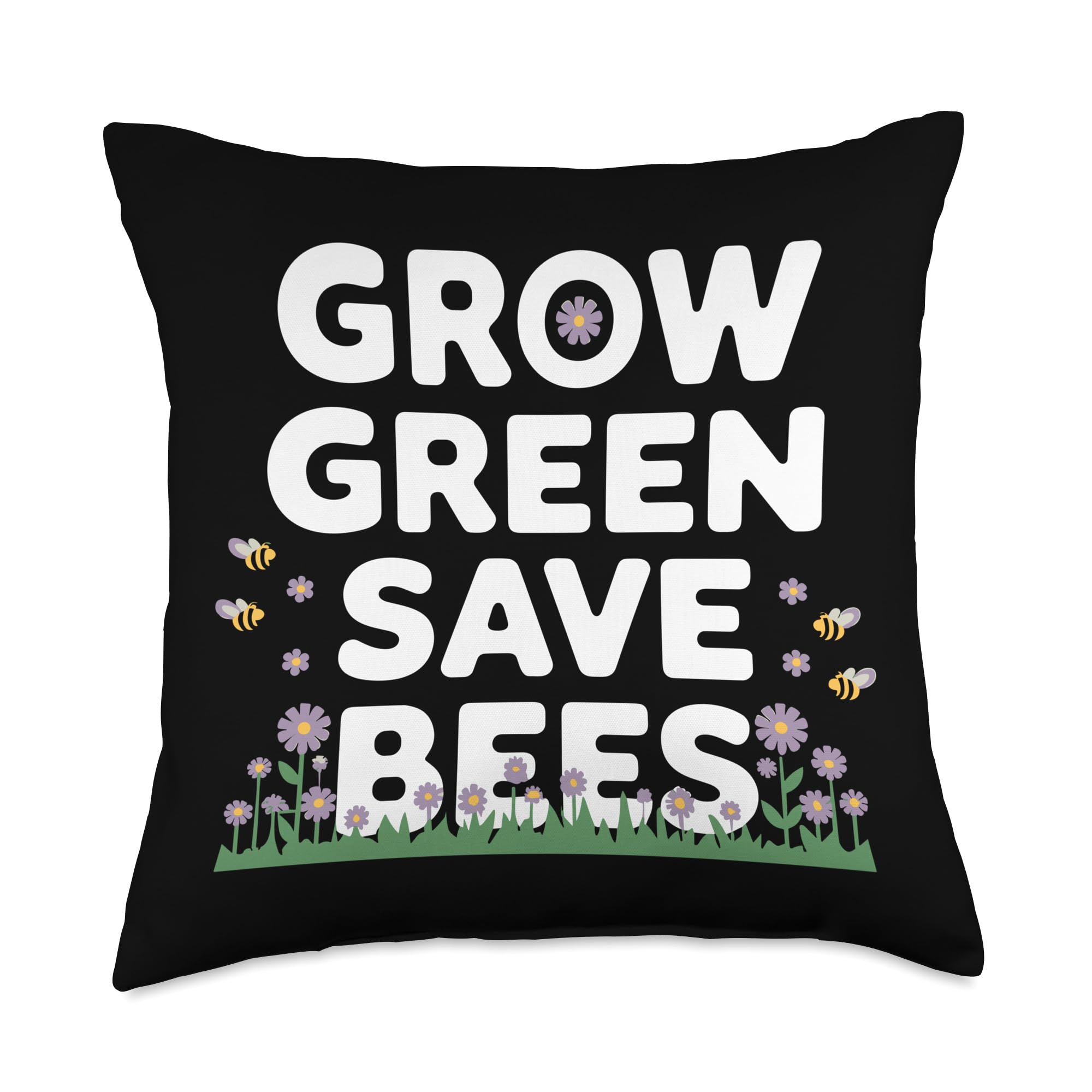 Bee-Friendly Gardener Pollinator Garden and Save the Bees Throw Pillow