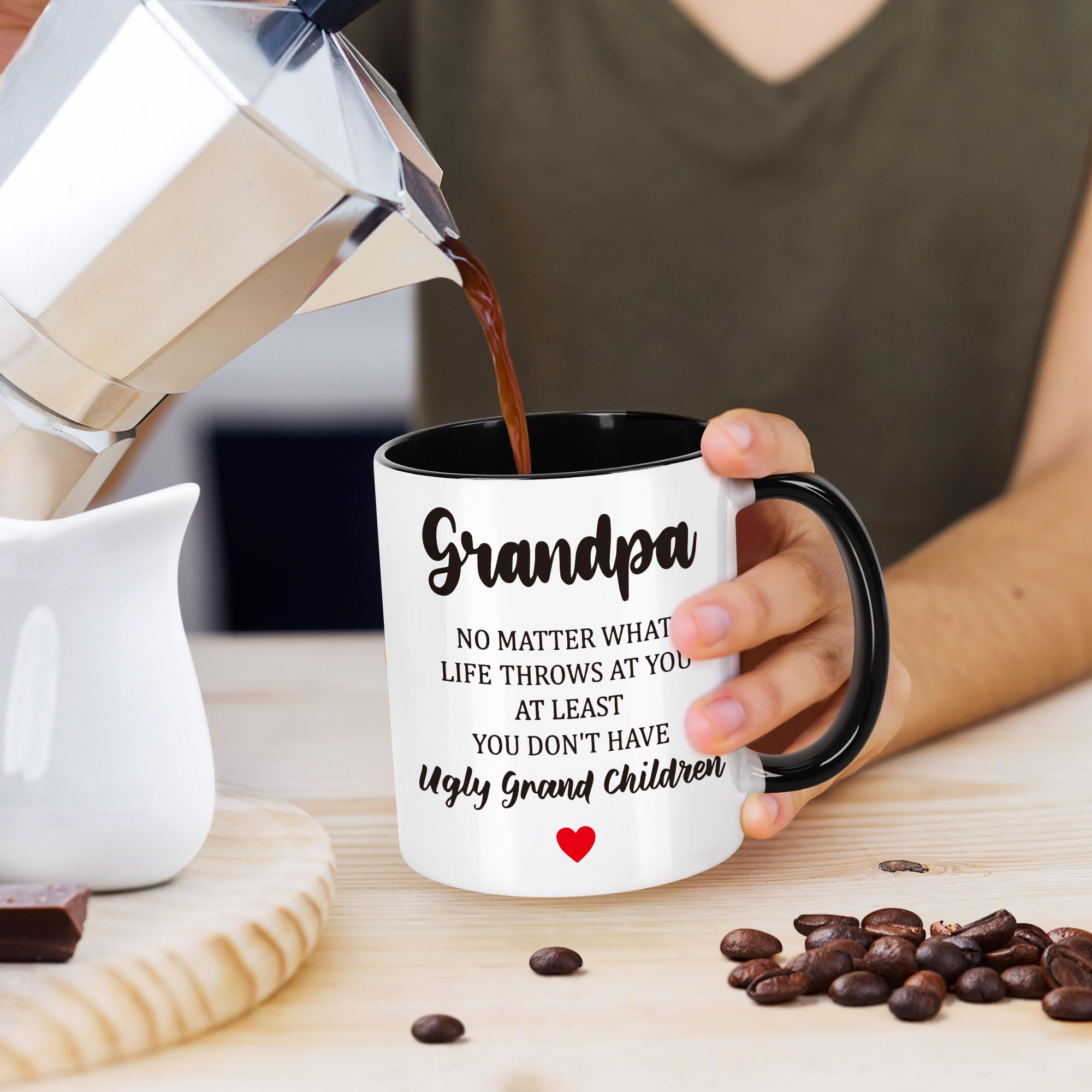 Gift for Grandpa Christmas Papa Xmas Presents for Grandfather, Granddad, Gramps, Papa, Poppy, Funny Thoughtful Gifts for Grandpa Ceramic Mug, Birthday, Fathers Day from Grandkids Grandchildren